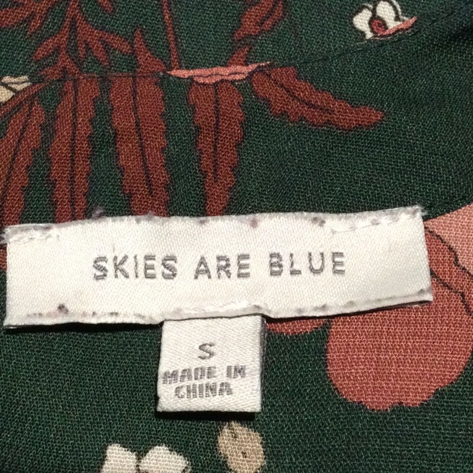Other Skies Are Blue Floral V-Neck Keyhole Back Peplum Sleeve Sm Size S / US 4 / IT 40 - 12 Thumbnail