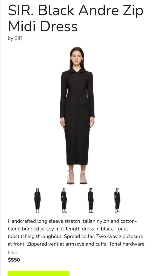 SIR. SIR Jersey midi length dress black with sleeves Size S / US 4 / IT 40 - 6 Thumbnail