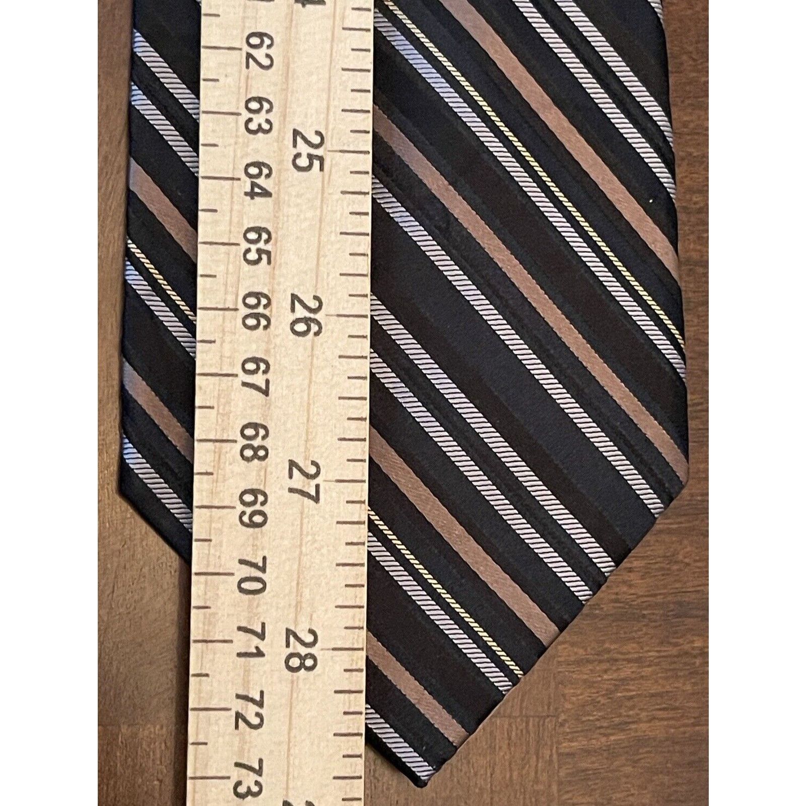 DKNY Dkny Black Brown 100% Silk Men’s Neck Tie Made In China Size ONE SIZE - 5 Thumbnail