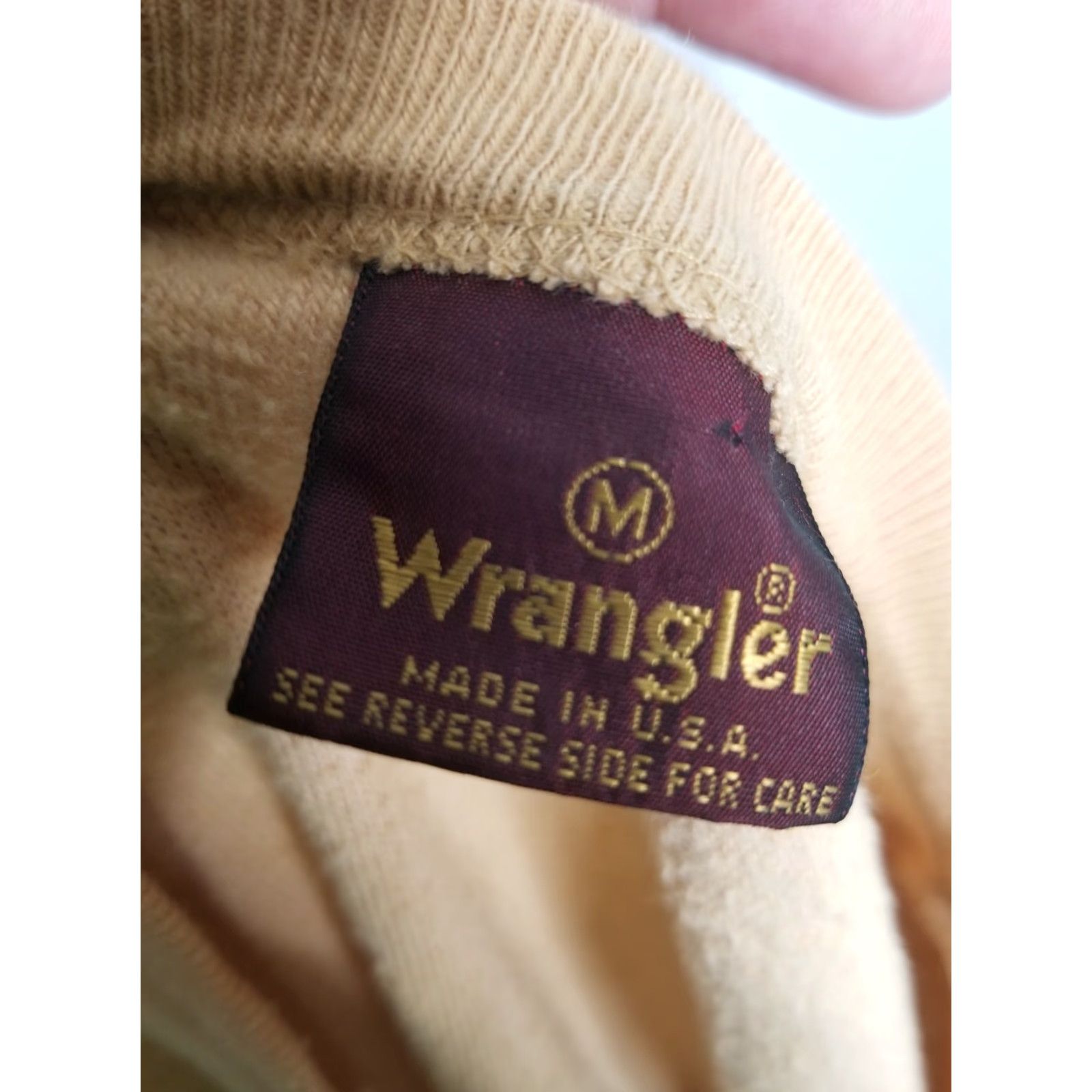 Wrangler VINTAGE Wrangler Velour Jogger Sweatshirt 80s Medium Beige Mens Size US M / EU 48-50 / 2 - 4 Thumbnail