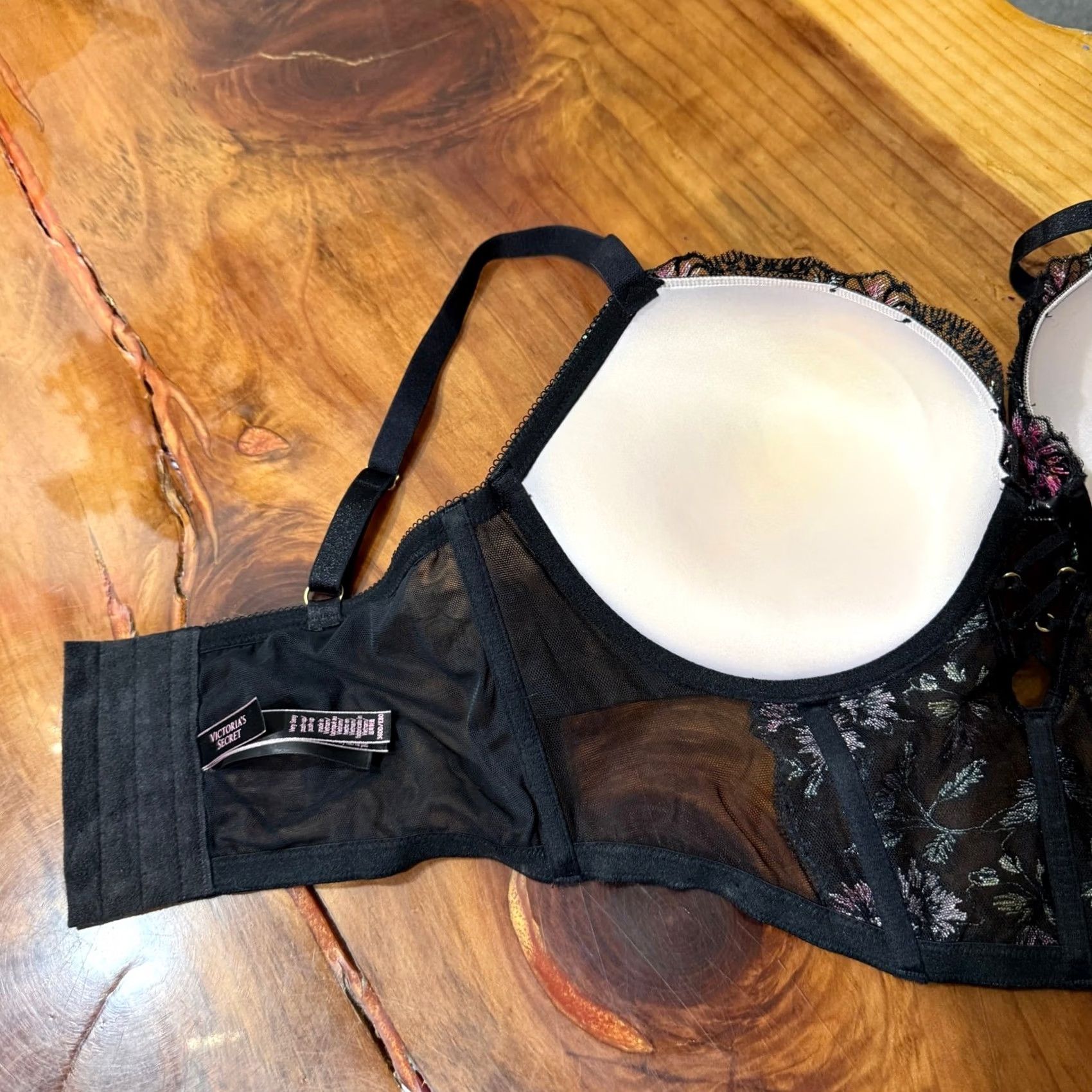 Victoria's Secret Victoria's Secret Very Sexy Push up Underwire Longline Floral Lace bra 36DD Women Size ONE SIZE - 5 Thumbnail
