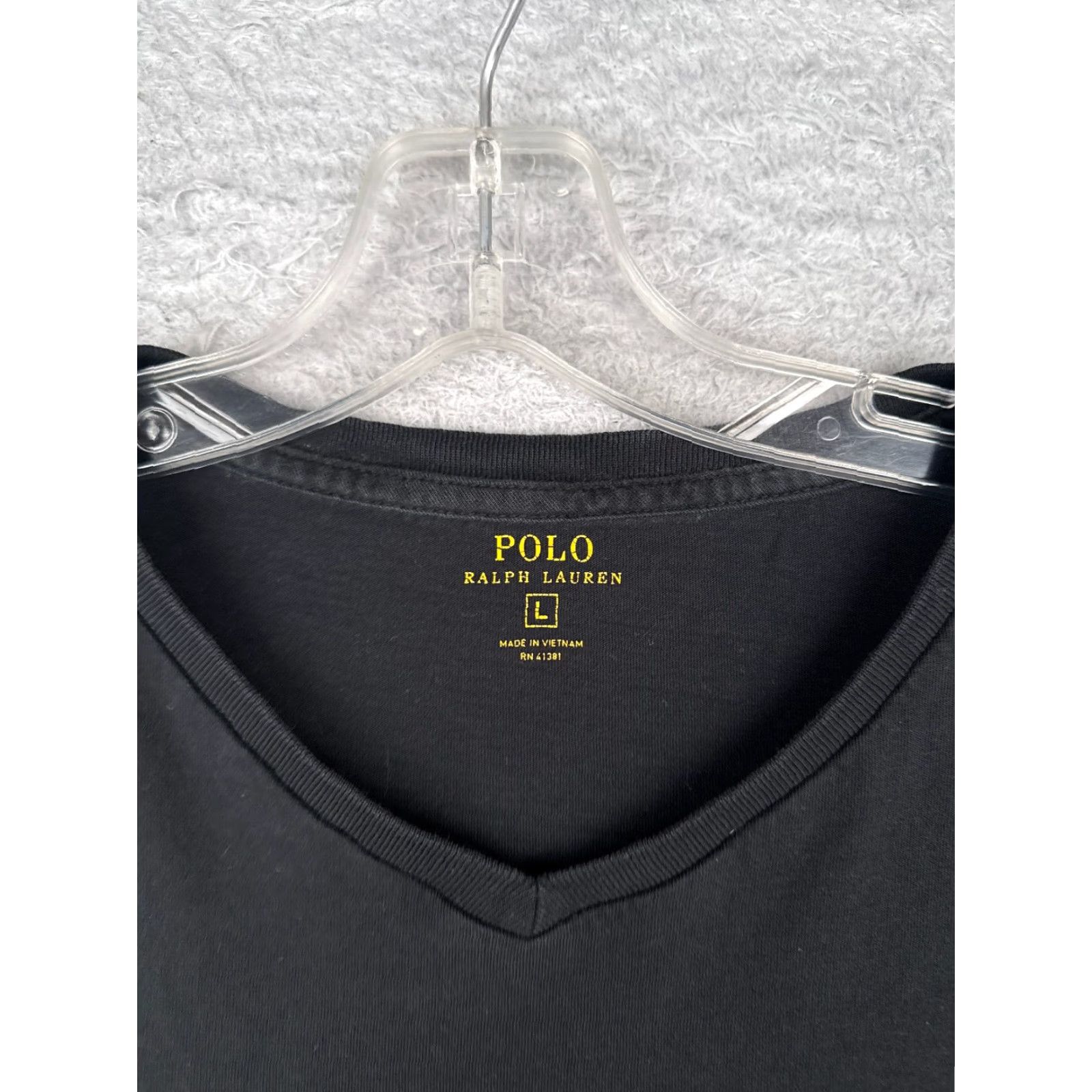 Ralph Lauren VINTAGE Polo Ralph Lauren Shirt Adult Large Black V-Neck 100% Cotton Short Sleeve READ Size US L / EU 52-54 / 3 - 7 Thumbnail