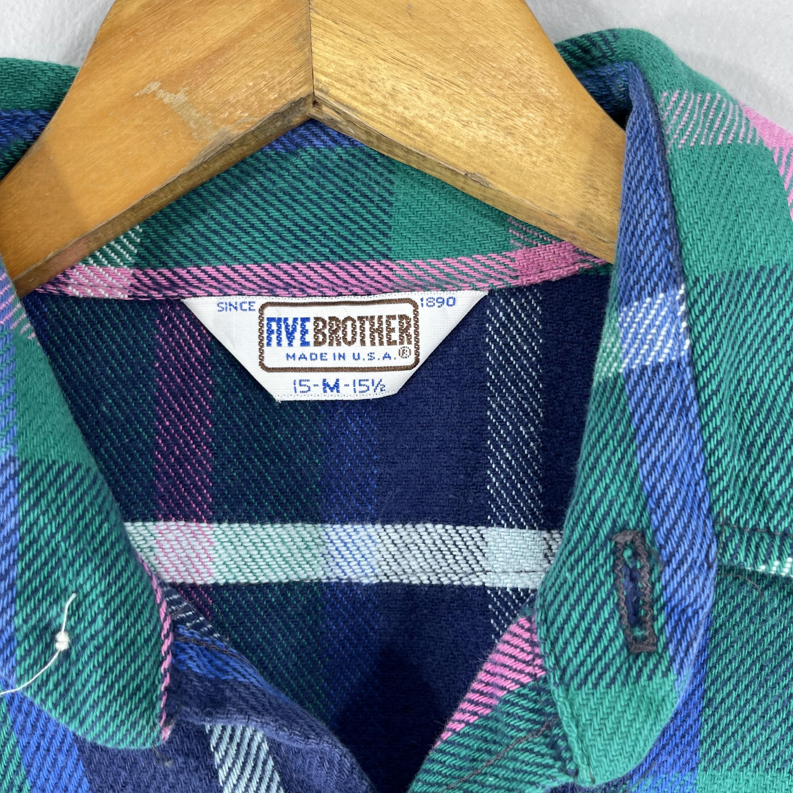 Flannel Vintage FIVE BROTHERS Checkered Double Pocket Flannel Size M / US 6-8 / IT 42-44 - 4 Thumbnail