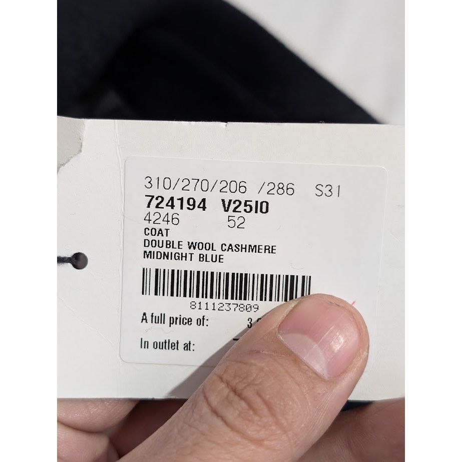 Bottega Veneta o1rshd1 Double Wool Cashmere Coat in Midnight Blue Size US L / EU 52-54 / 3 - 22 Thumbnail