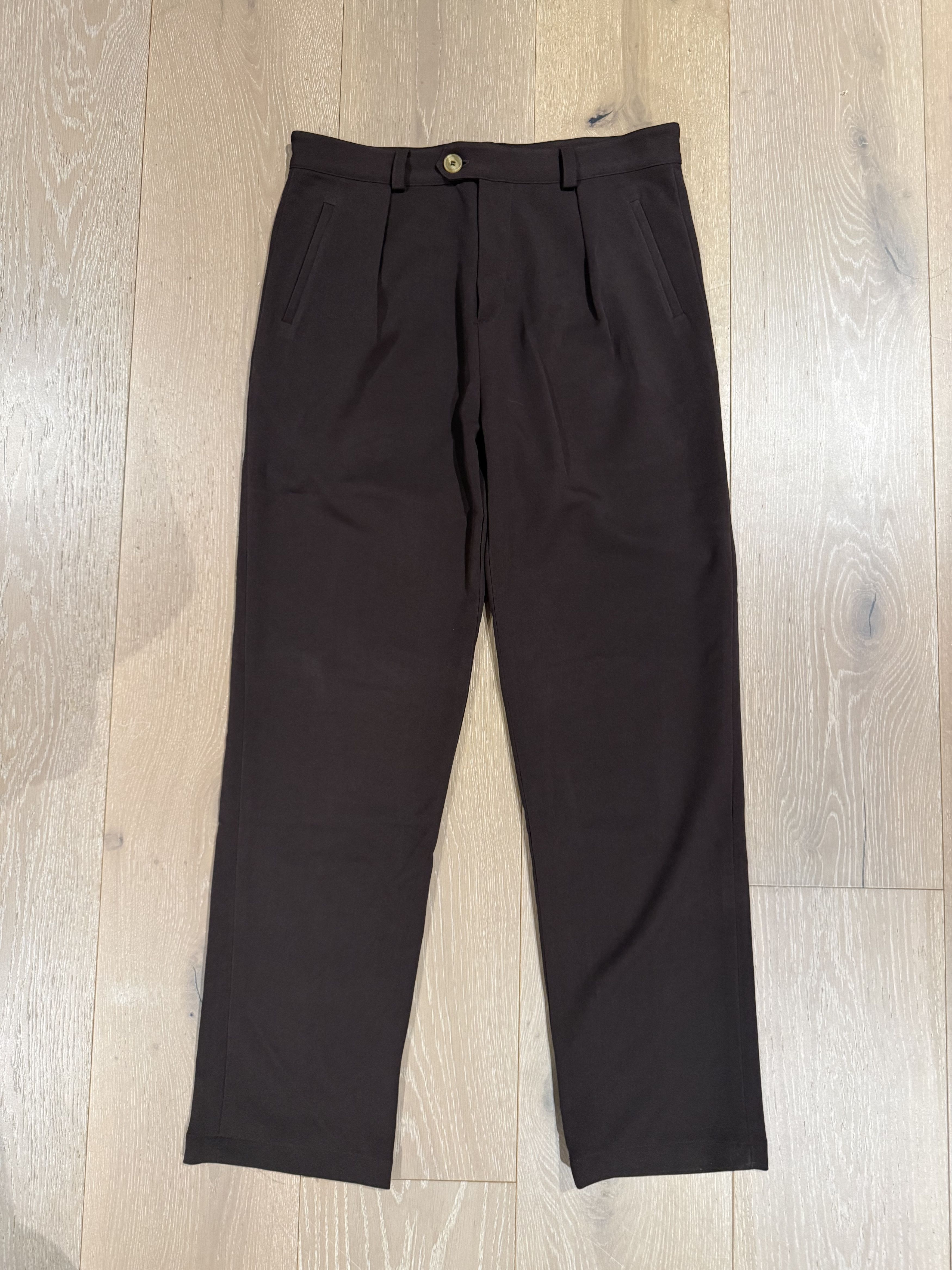 Libero 💚 Libero Pleated Brown Wool Pants Large NEW Size US 32 / EU 48 - 1 Thumbnail