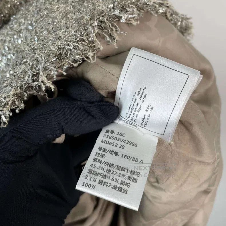Chanel Chanel Greek series woven tweed silver silk spike dress Size XS / US 0-2 / IT 36-38 - 4 Thumbnail