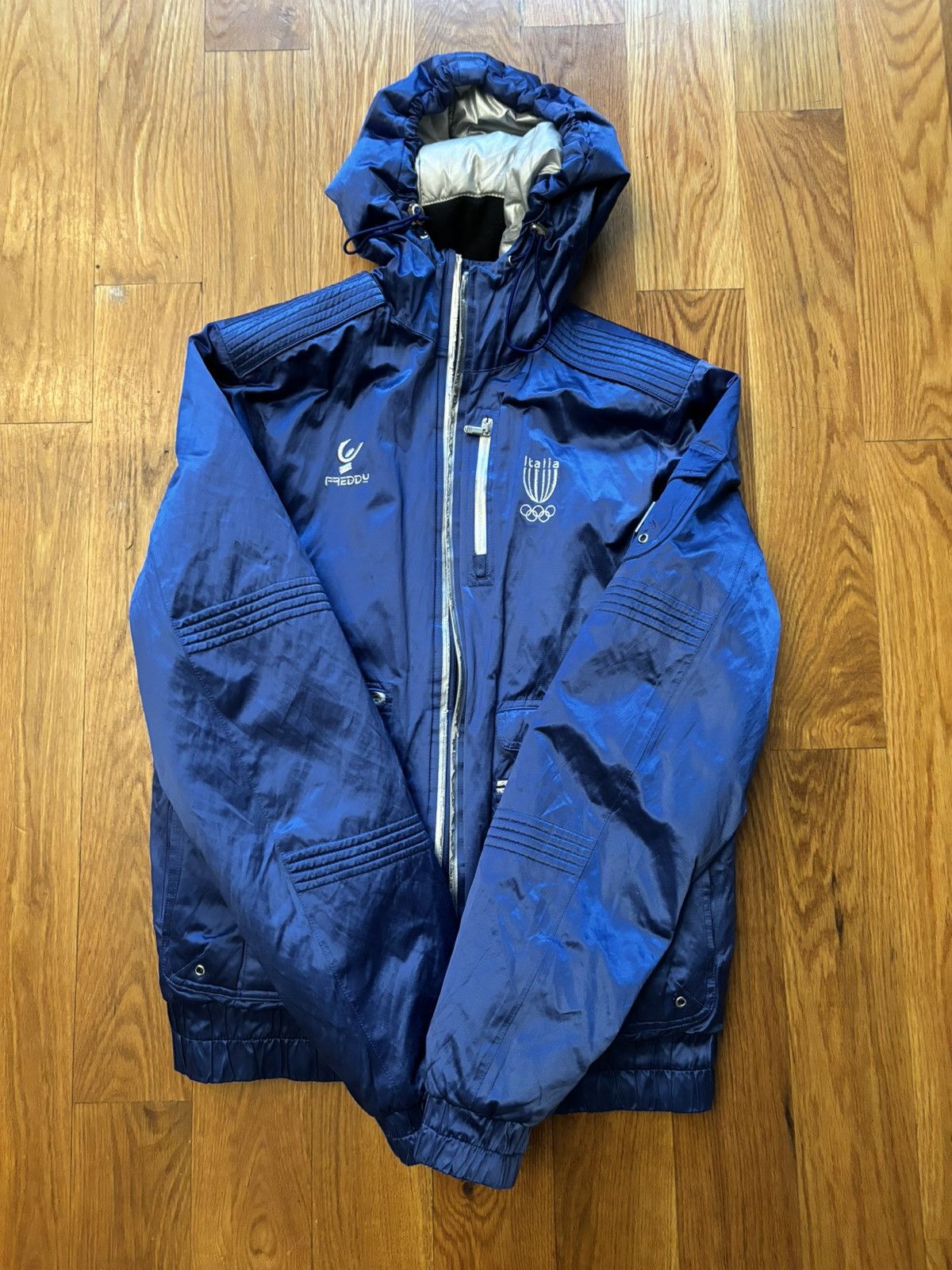 Image of Vintage Italian Ski Jacket/parka From 2010 Vancouver Olympics in Blue, Men's (Size XL)