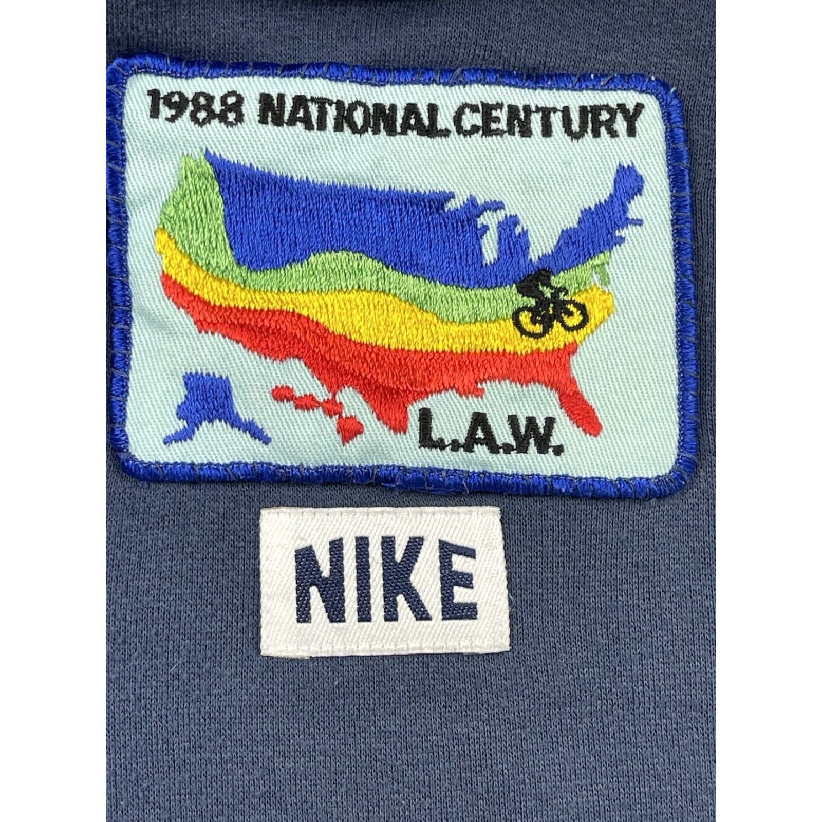 Nike VINTAGE 80s Nike Hoodie Jacket Snap Blue Sportswear Cycling Sz L Mens Size US L / EU 52-54 / 3 - 3 Thumbnail