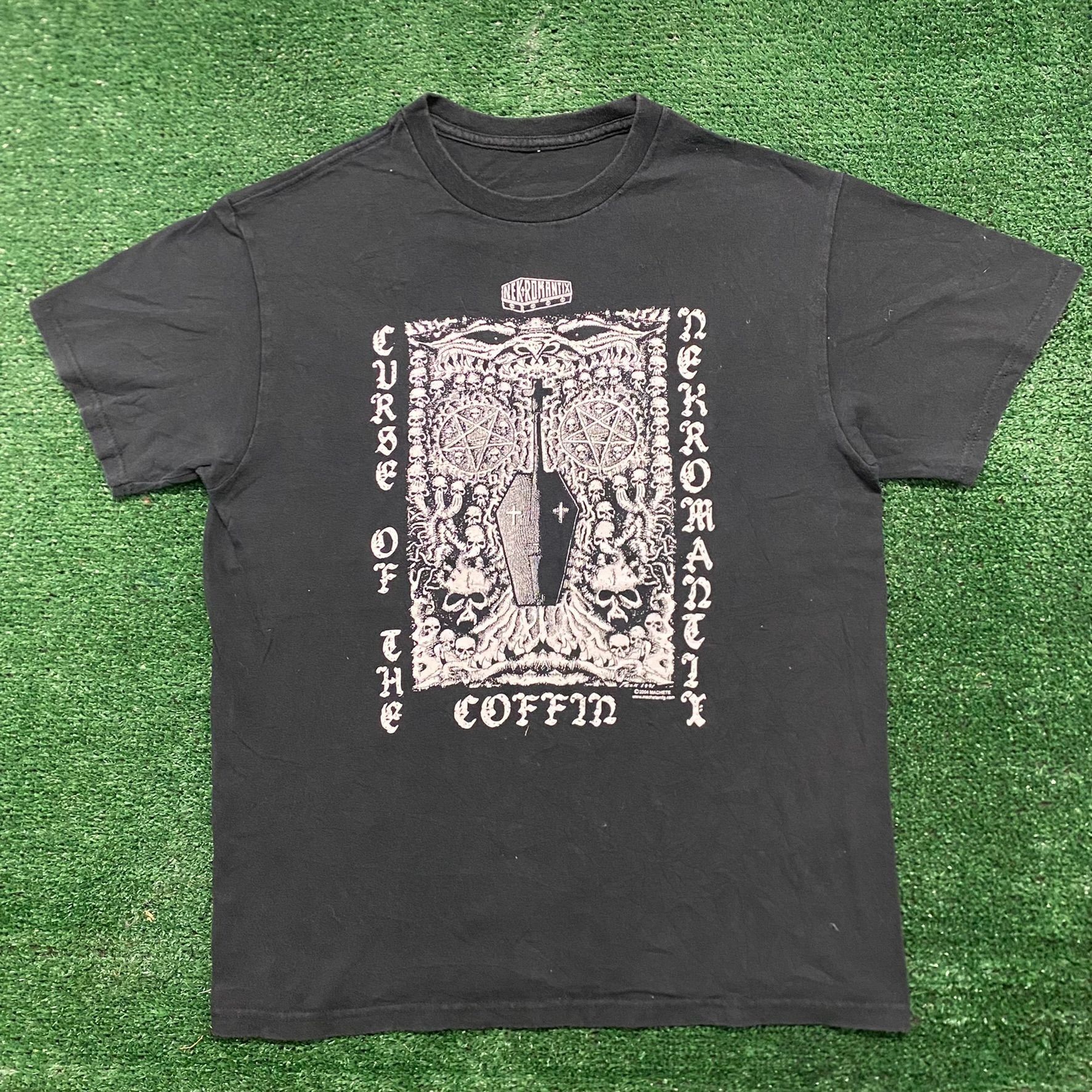 Band Tees Vintage Y2K Skull Pile Pentagram Coffin Goth Metal Band Tee Size US M / EU 48-50 / 2 - 1 Thumbnail