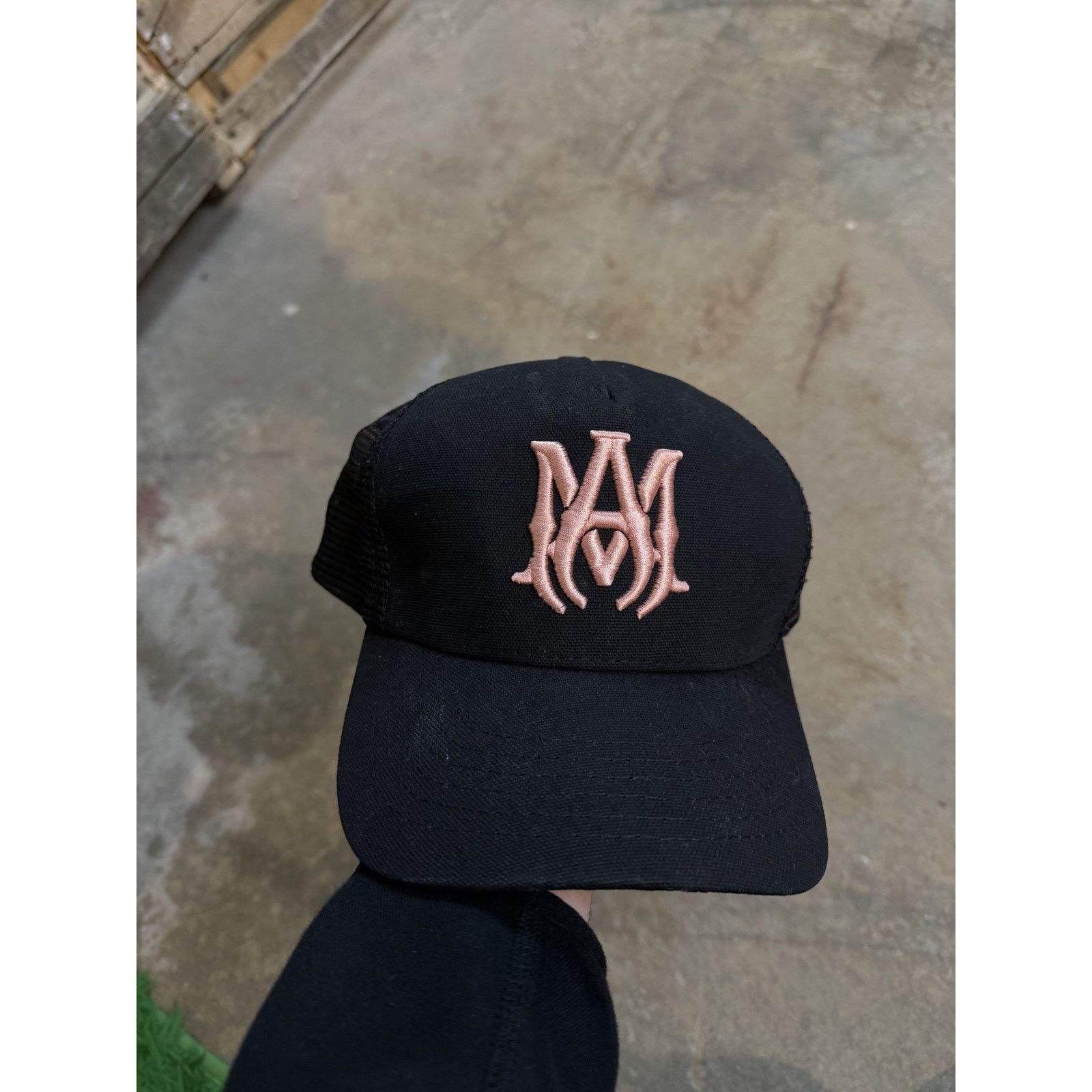 Amiri Amiri MA Logo Trucker Black Pink Used OSFM Size ONE SIZE - 1 Thumbnail