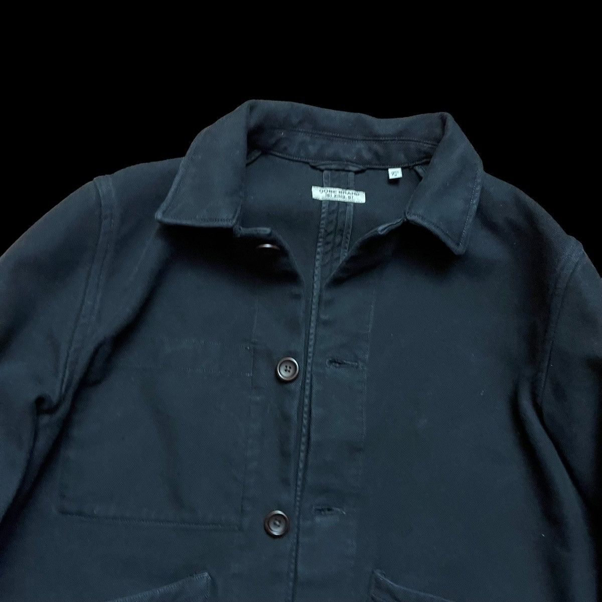 Japanese Brand Oobe Brand Black Chore Jacket Faded Size L Worn Used Size US L / EU 52-54 / 3 - 8 Thumbnail