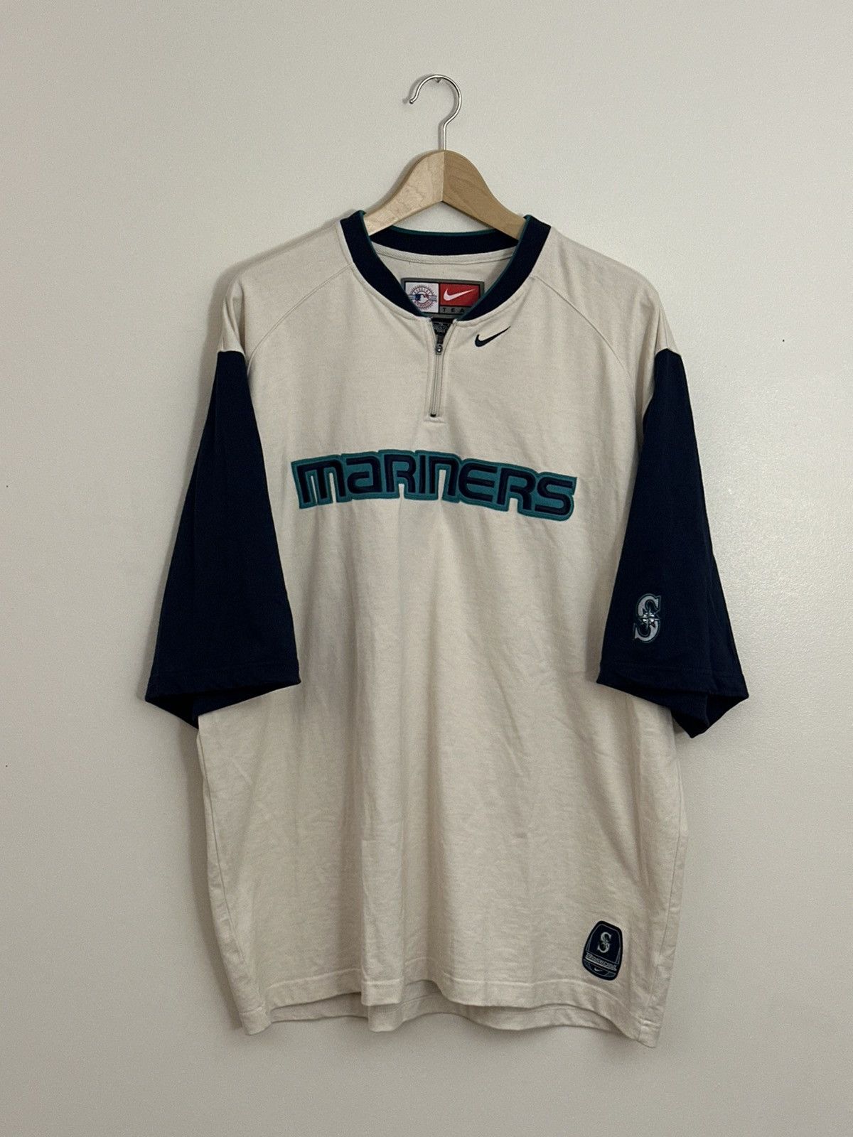 MLB × Nike × Vintage Vintage Y2K Nike Team Seattle Mariners 1/4 Alternate Jersey Size US XL / EU 56 / 4 - 1 Thumbnail