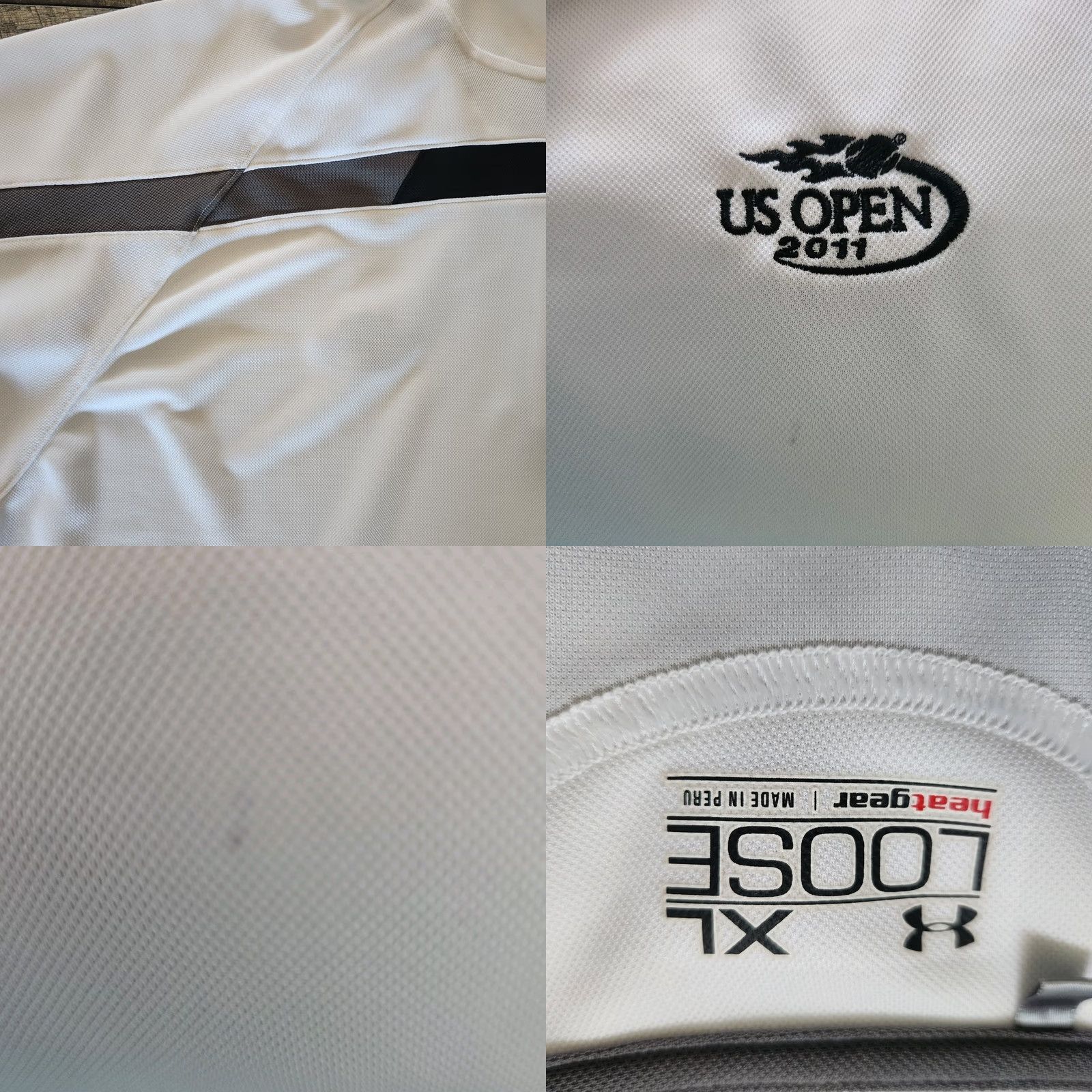Under Armour VINTAGE Under Armour US Open Torrey Pines Golf Polo Shirt Mens XL White 2011 Performance Size US XL / EU 56 / 4 - 8 Thumbnail