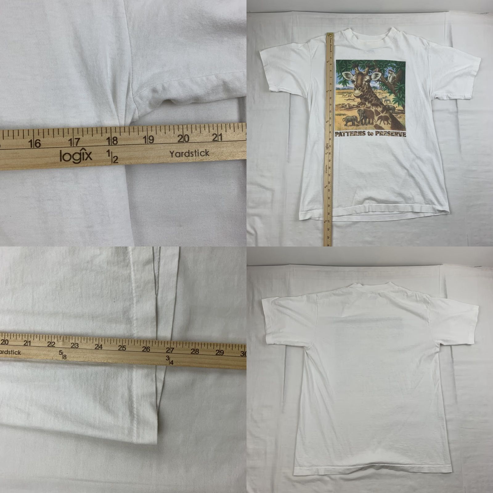 Vintage Vintage Patterns To Preserve Shirt Adult Large White Humanitees Africa Animals Size US L / EU 52-54 / 3 - 8 Thumbnail