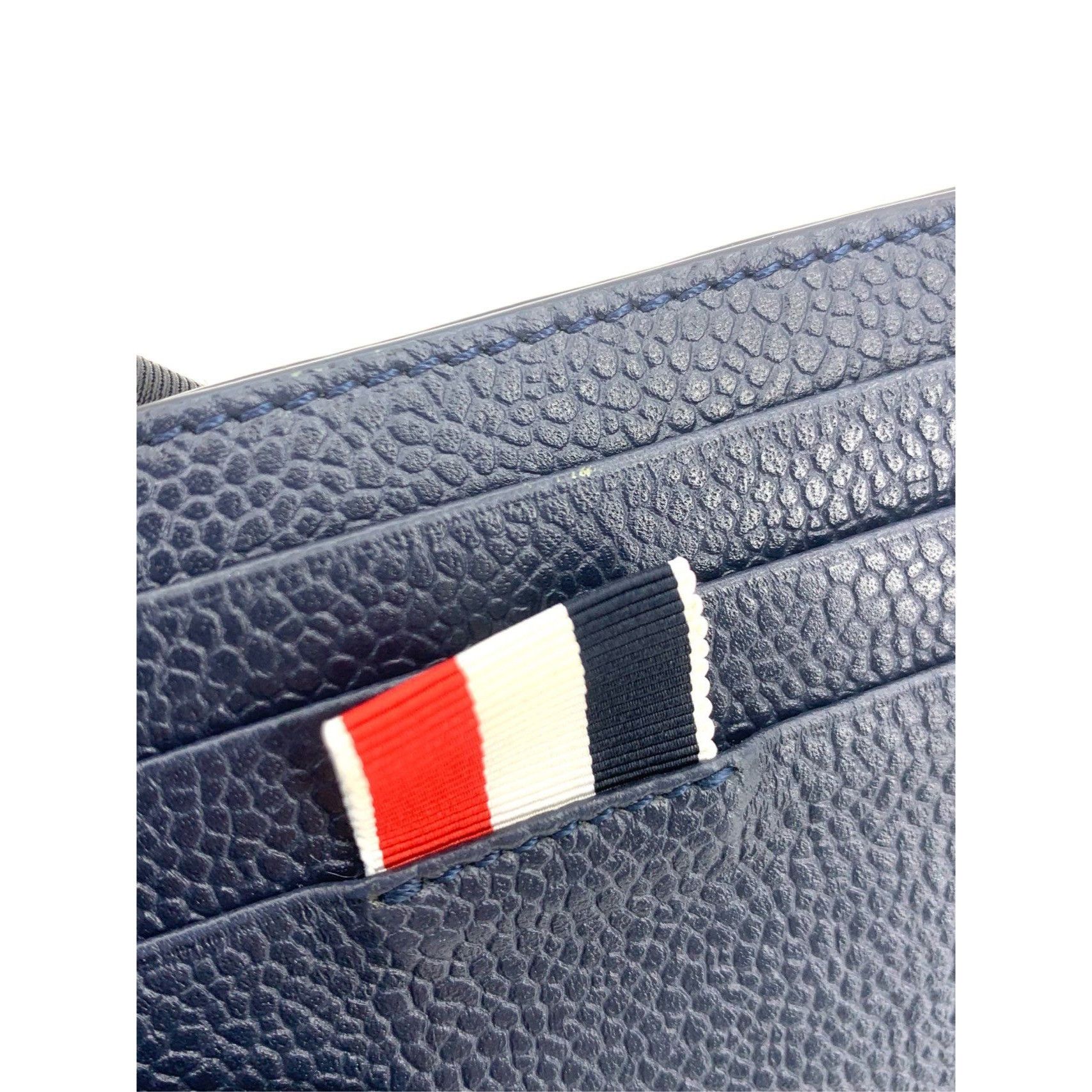 Thom Browne Thom Browne Luxury Leather Card Holder With Signature Stripe Size ONE SIZE - 4 Thumbnail
