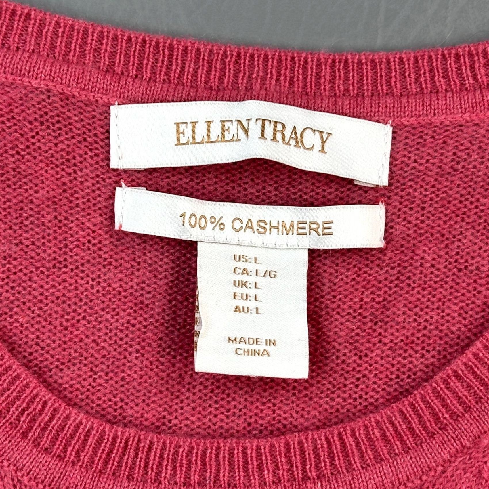 Ellen Tracy Ellen Tracy Sweater Women's Large Pink Cashmere Crewneck Soft Knit Pullover Size L / US 10 / IT 46 - 4 Thumbnail
