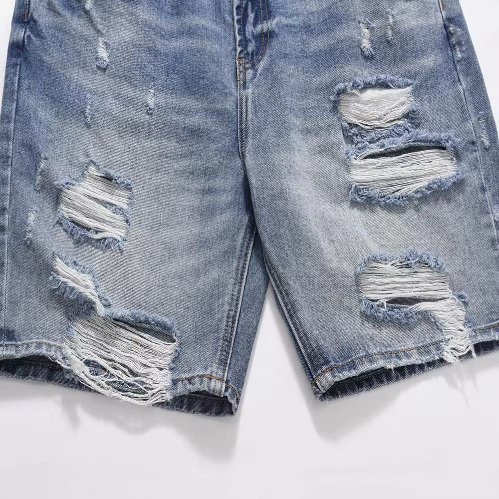 Japanese Brand × Vintage Frayed Ripped Hole Retro Vintage Jorts y2k Size US 36 / EU 52 - 9 Thumbnail