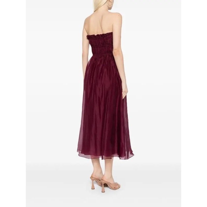 Cynthia Rowley Cynthia Rowley Buckle Up Silk Organza Dress burgundy size M Size M / US 6-8 / IT 42-44 - 17 Thumbnail