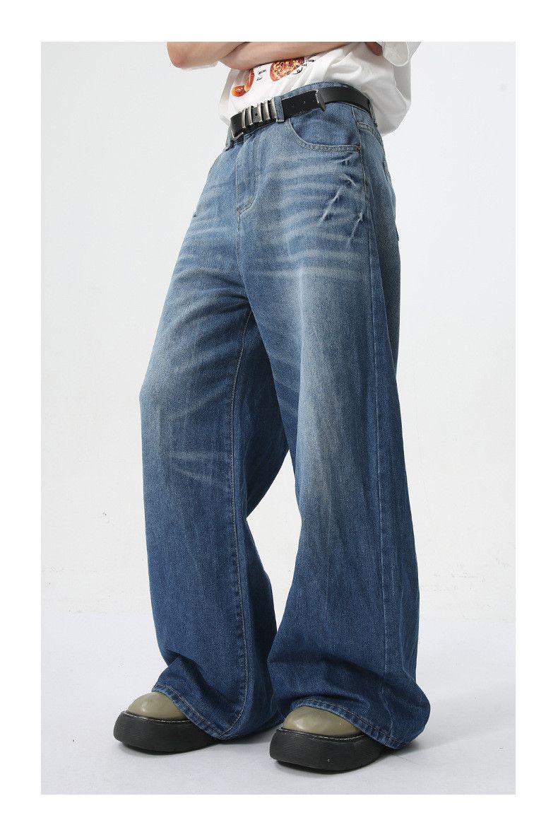 Japanese Brand × Jean Blue Lightning Washed Loose Straight Jeans Casual Size US 32 / EU 48 - 4 Thumbnail