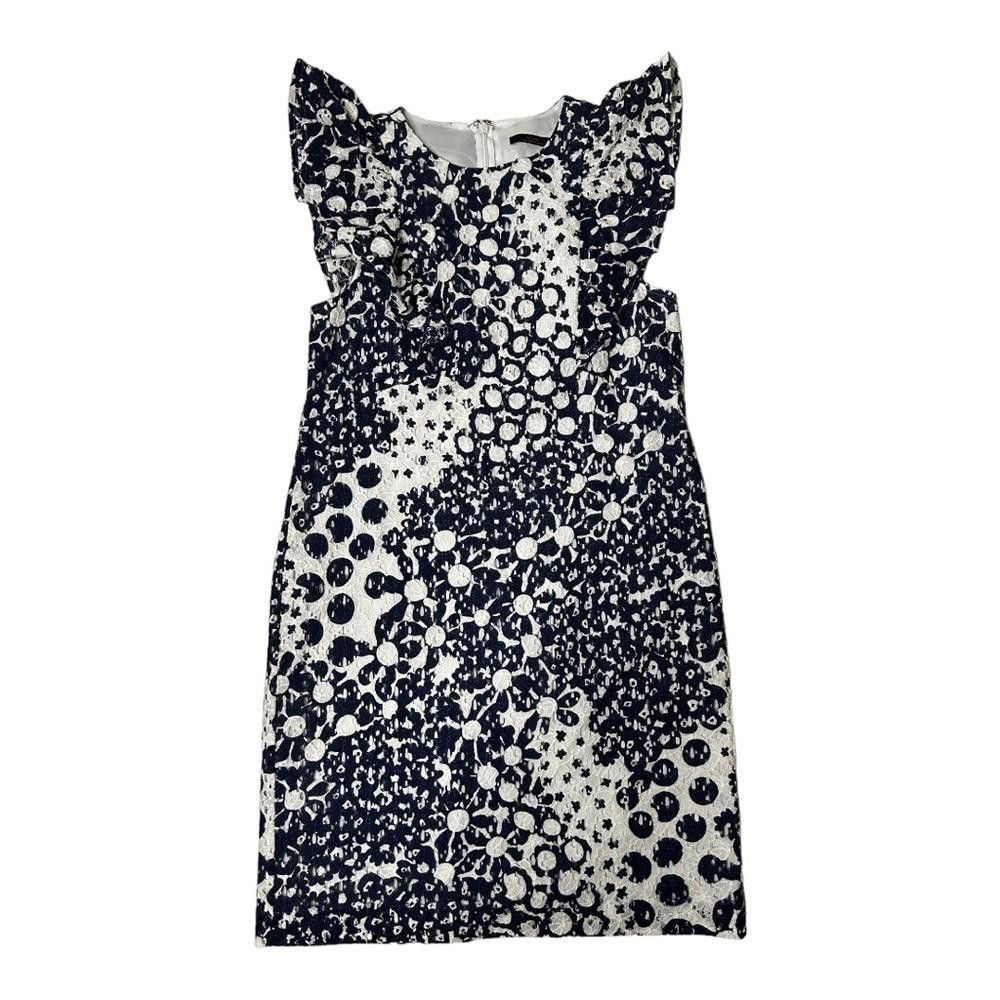 Designer Trina Turk l Energy Ruffle Sleeve Sheath Dress Small Size M / US 6-8 / IT 42-44 - 2 Thumbnail