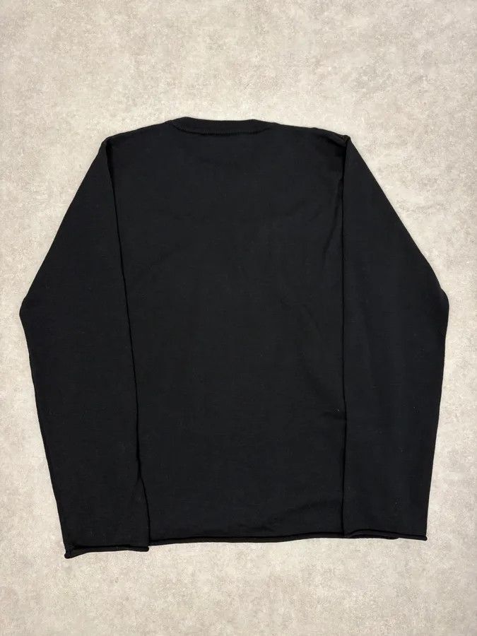 Emporio Armani 2000s Emporio Armani Black Patchwork V-Neck Wool Sweater Size US L / EU 52-54 / 3 - 6 Thumbnail