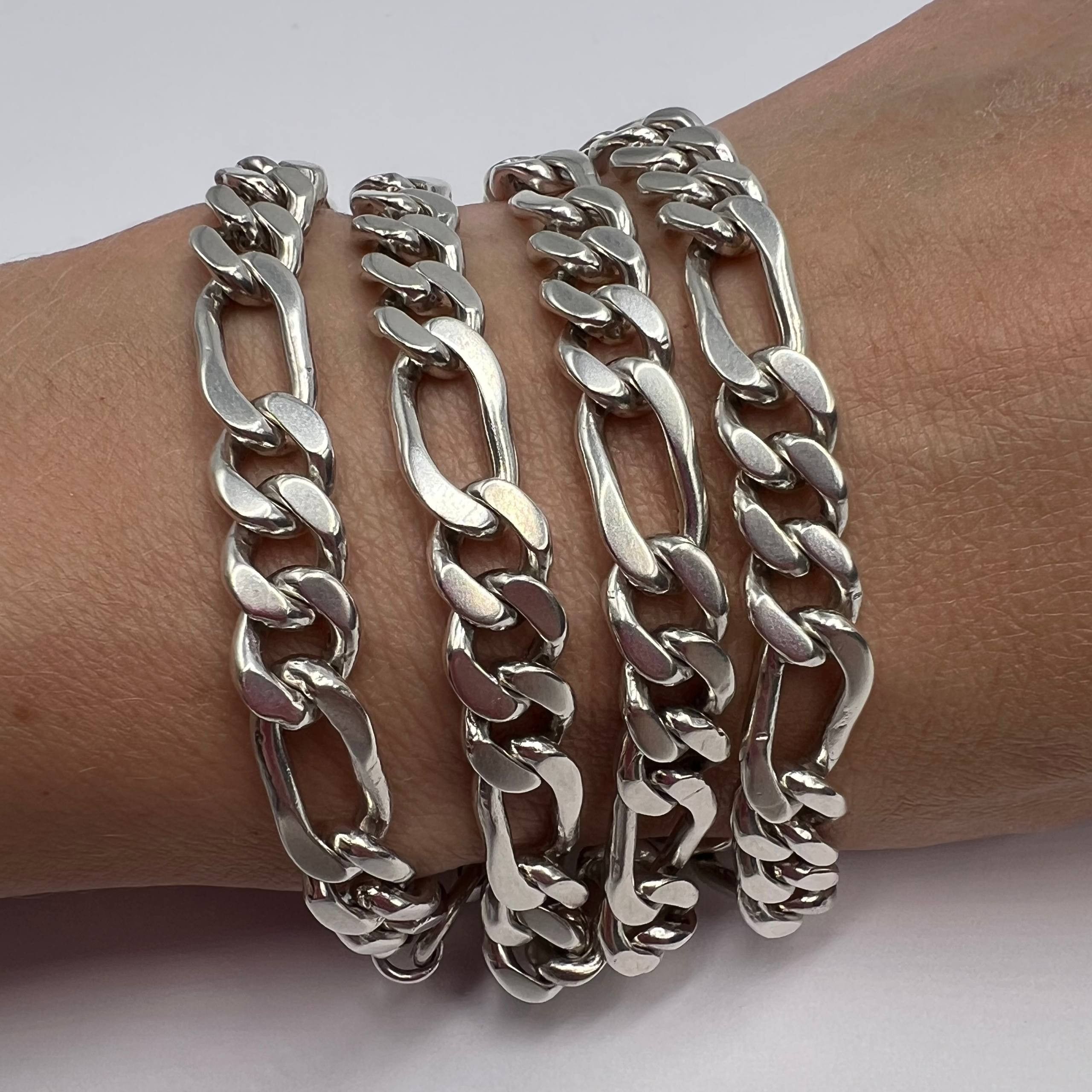 Vintage Massive Vintage Sterling Silver 925 Figaro Chain 59.5g Size ONE SIZE - 8 Thumbnail