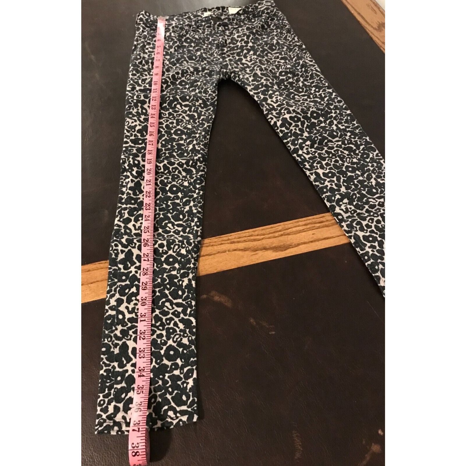 Rag & Bone Rag & Bone Skinny Amoeba Black/Brown Leopard Mid Rise Jeans Size 27" / US 4 / IT 40 - 11 Thumbnail