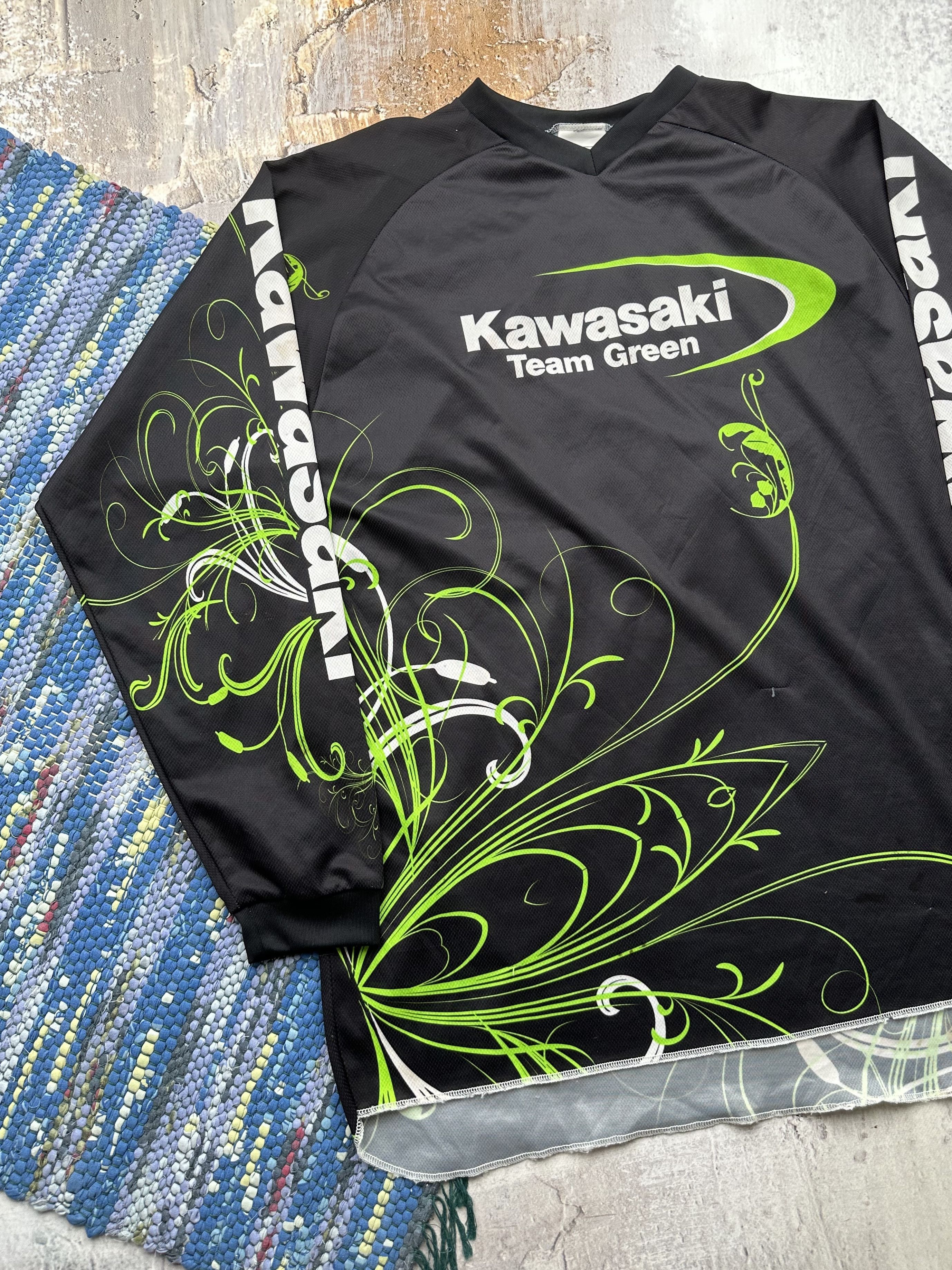 Japanese Brand Kawasaki Vintage Moto Racing Jersey A188(119) Size US XL / EU 56 / 4 - 2 Thumbnail
