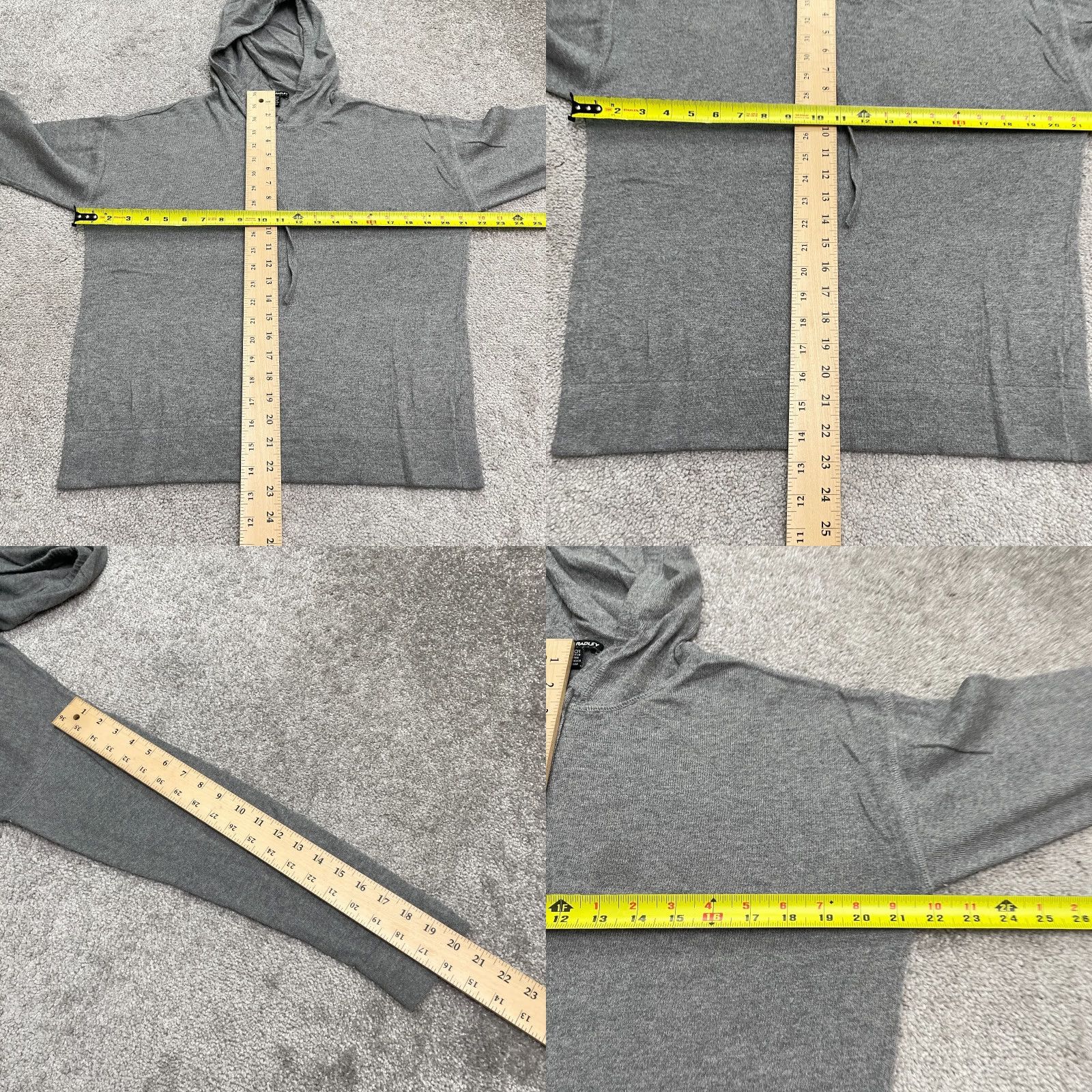 Vintage Hilary Radley Hoodie Pullover Womens Small Gray Lightweight Knit Cotton Nylon Viscose Logo Sweatshirt Casual Shirt? Size S / US 4 / IT 40 - 8 Thumbnail
