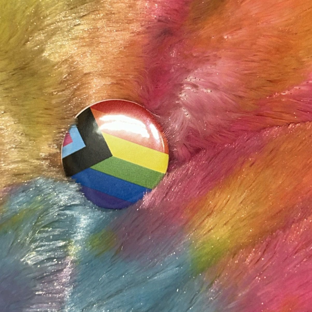 Handmade Rainbow progress gay flag pride button Size ONE SIZE - 1 Thumbnail
