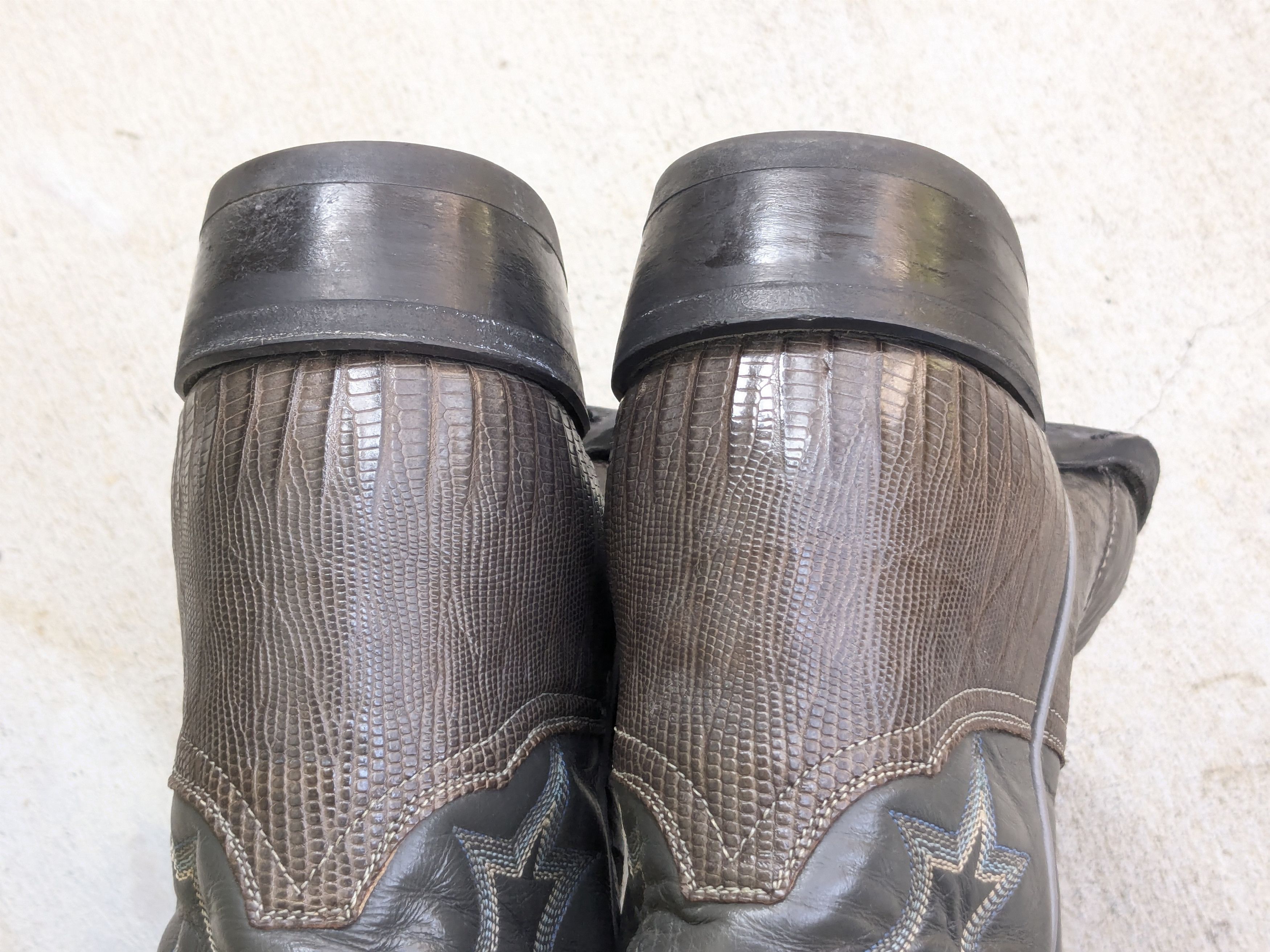 Other Tony Lama Cowboy Boots Lizard Green 9.5 D Leather Gray Size US 9.5 / EU 42-43 - 12 Thumbnail