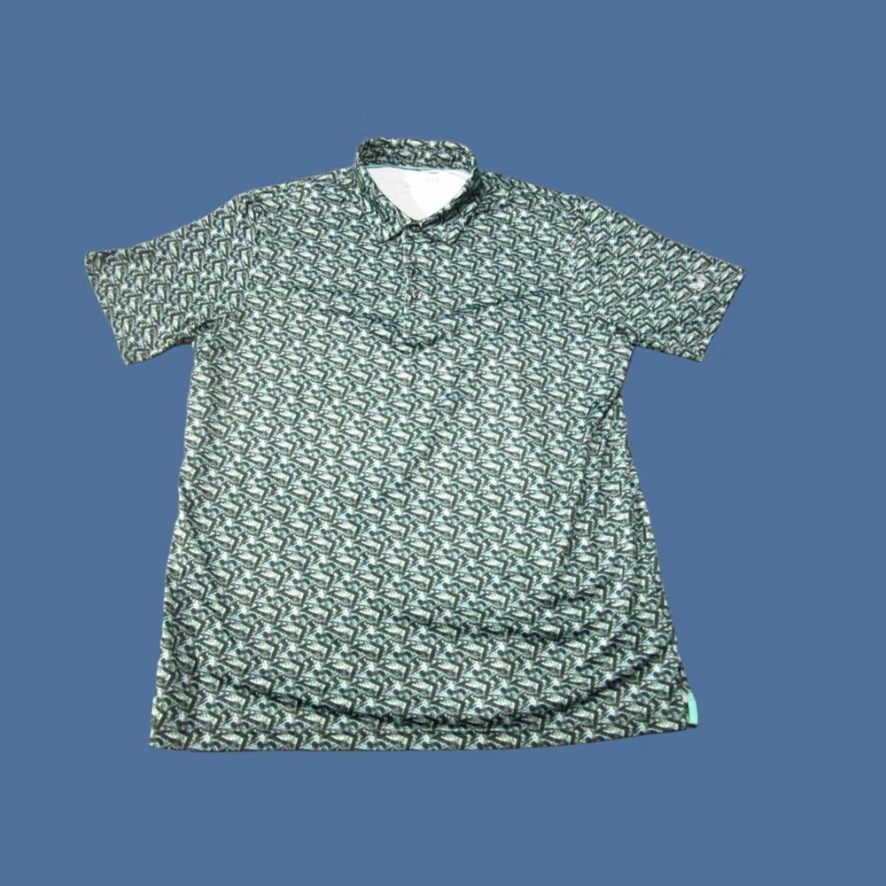 Vintage Maelreg Polo Shirt Mens Large Green Geometric Logo Performance Golf Short Sleeve Size US L / EU 52-54 / 3 - 1 Thumbnail