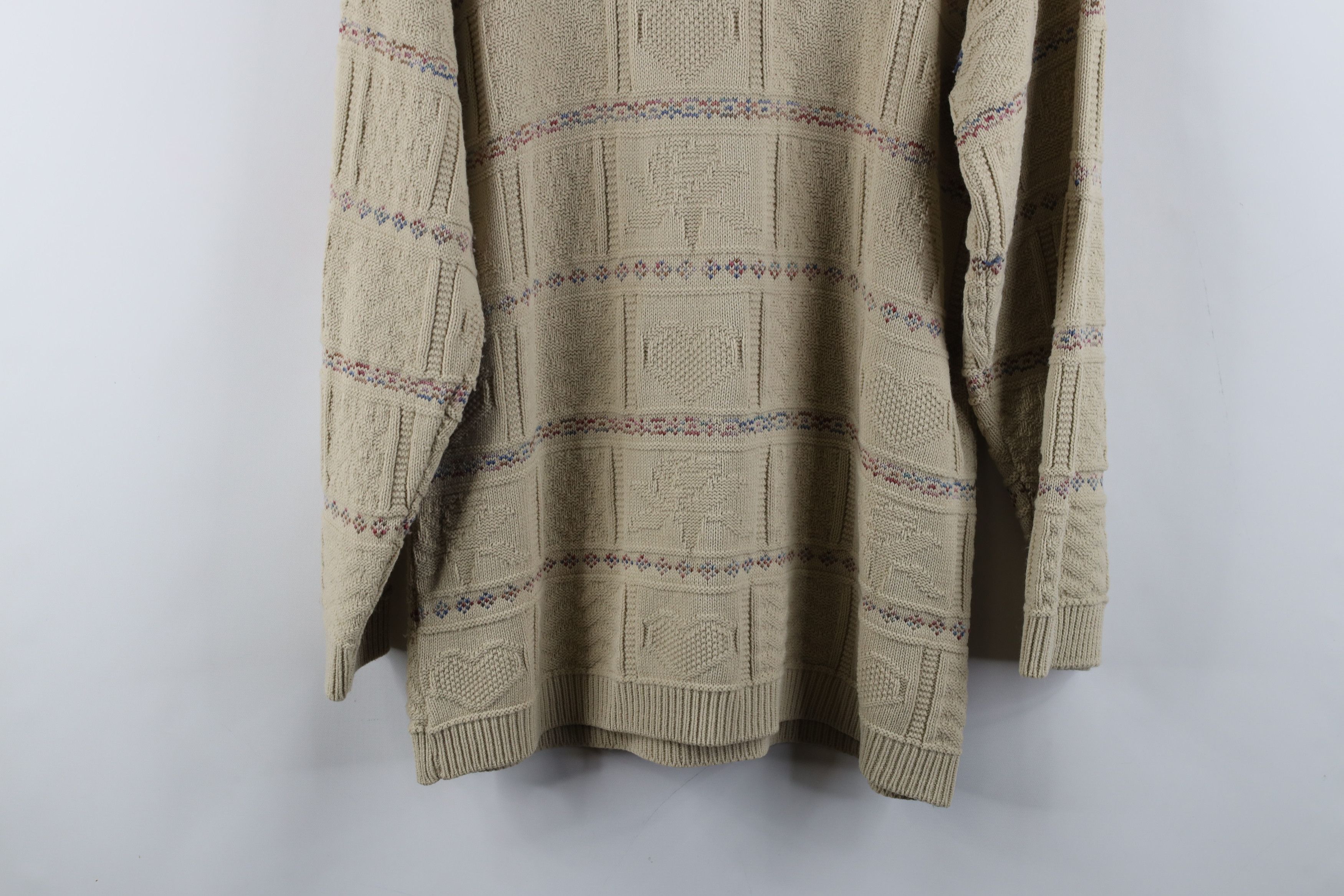 Vintage Vintage 90s Streetwear Heart Flower Knit Tunic Sweater Size S / US 4 / IT 40 - 10 Thumbnail