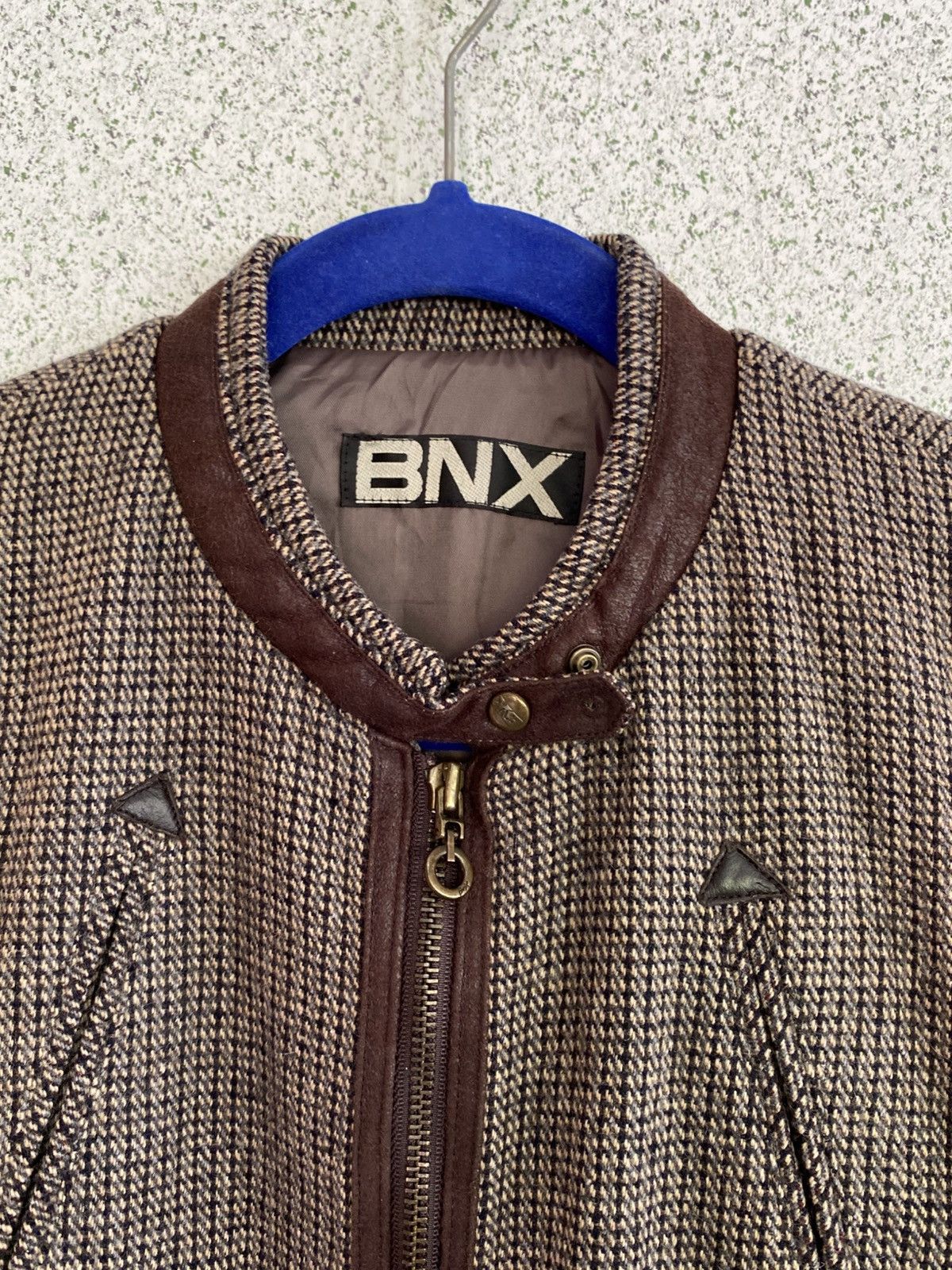 Japanese Brand BNX Brown Tweed Leather Trim Jacket – Gorpcore / VTG 90 Euro Size S / US 4 / IT 40 - 4 Thumbnail