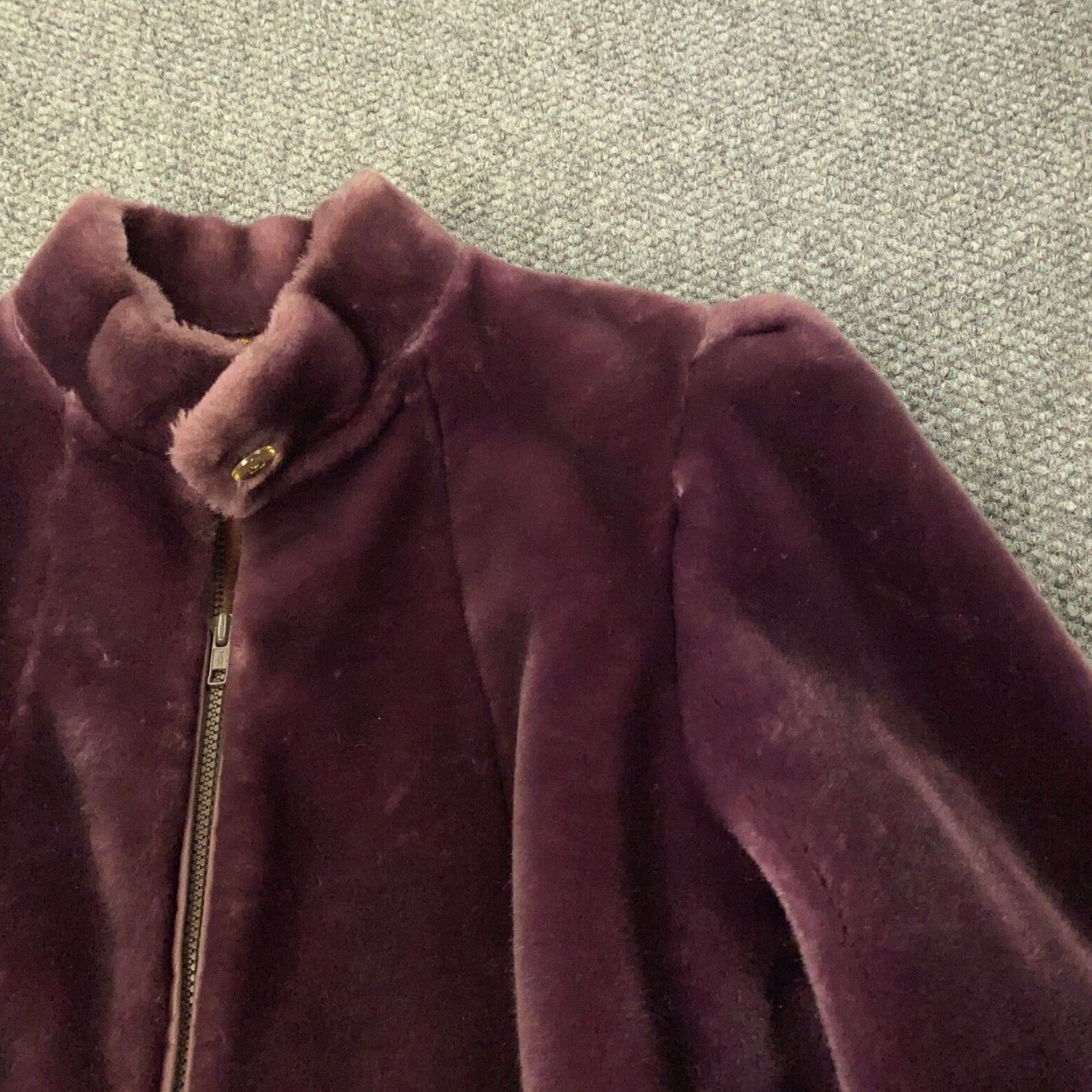 Jordache VINTAGE Jordache Jacket Women Faux Fur Coat Purple Mid-Length 10 US Made 80s Retro Size L / US 10 / IT 46 - 4 Thumbnail