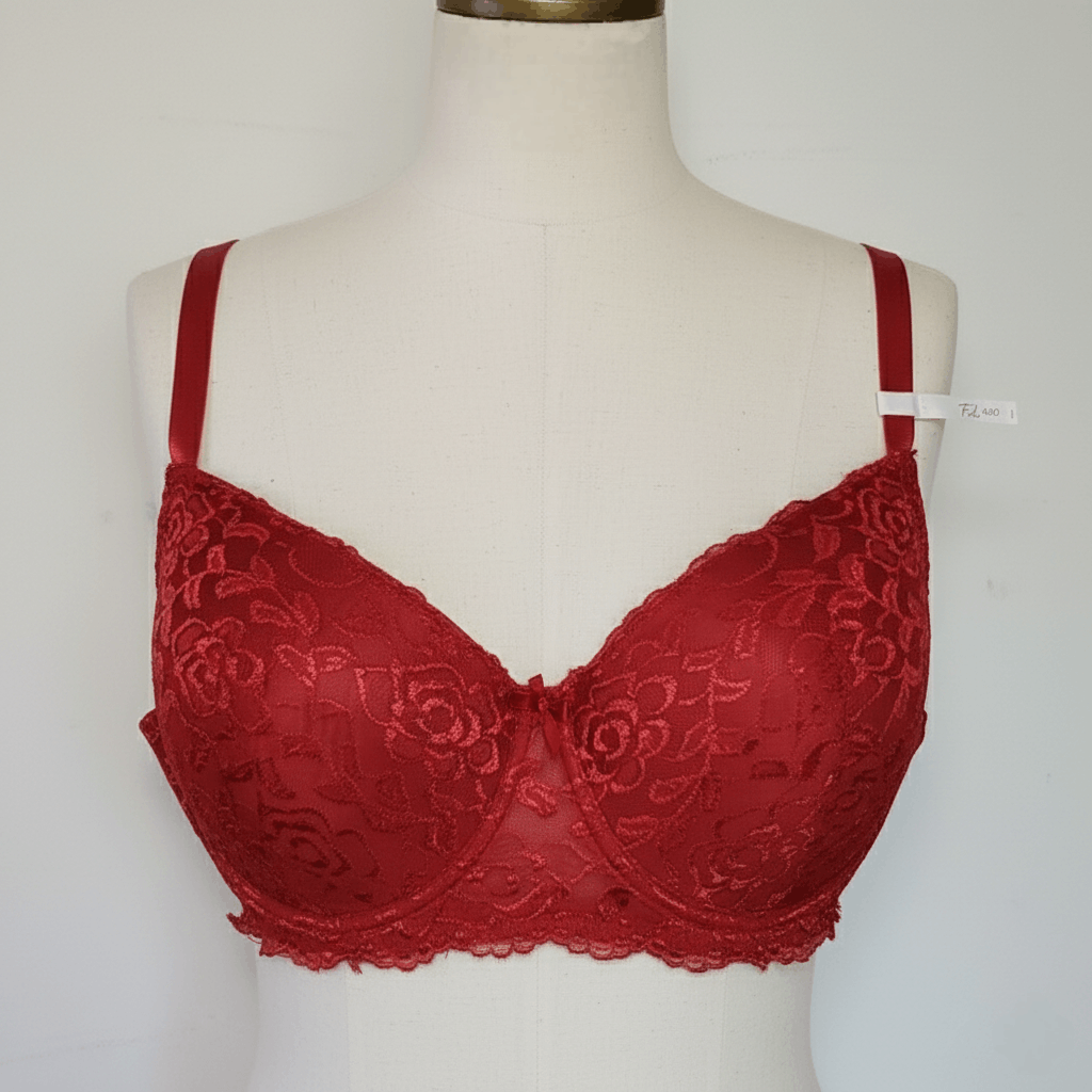 Other French Affair 40D FA Push Up Bra Burgundy Floral Lace Molded Size ONE SIZE - 1 Thumbnail
