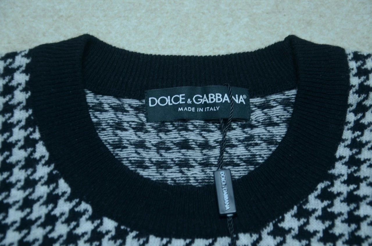 Dolce & Gabbana DG Houndstooth Panelled Sweater Jacket 48 Size US M / EU 48-50 / 2 - 6 Thumbnail