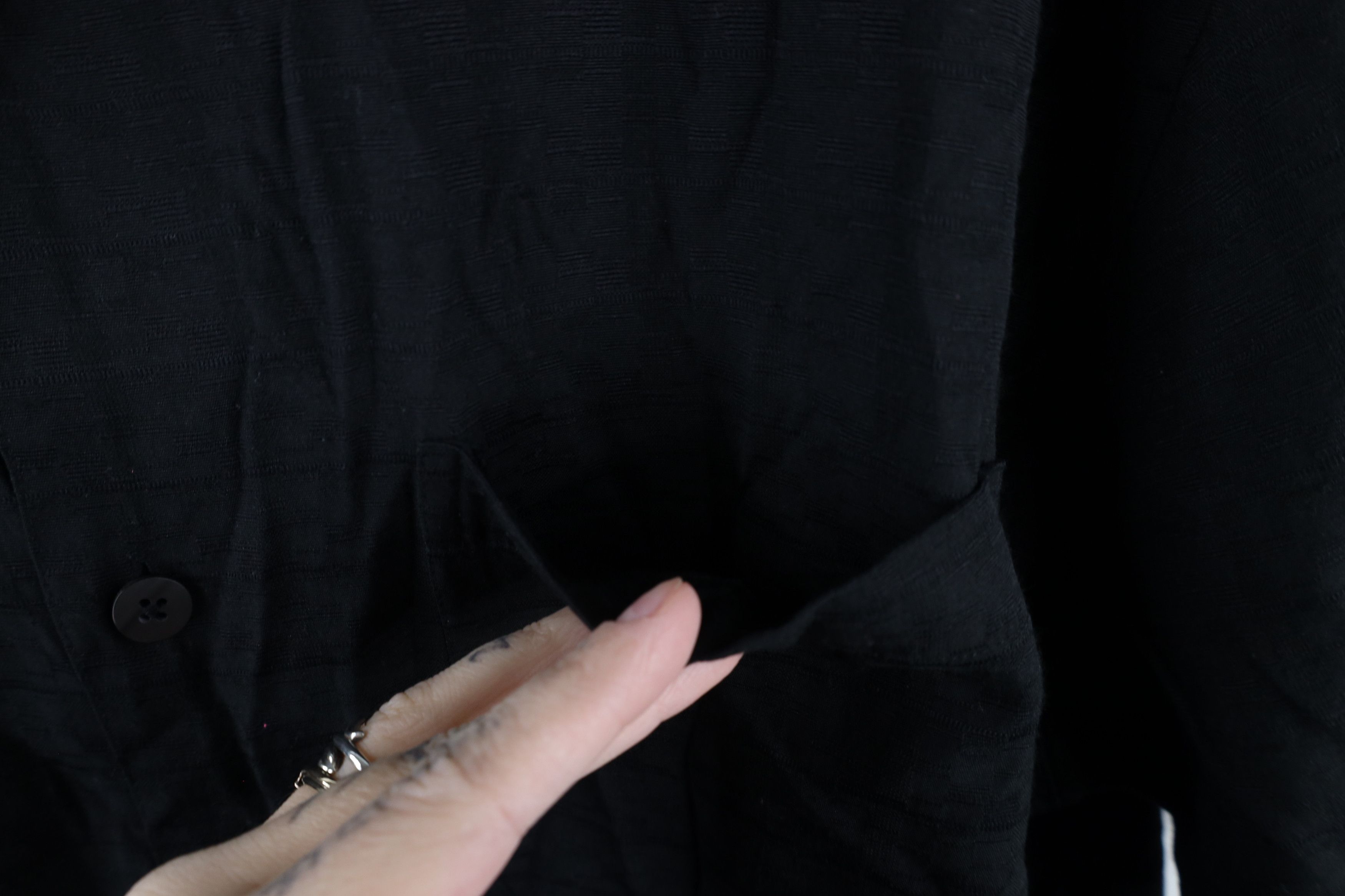 Vintage Vintage 90s Streetwear Camp Collar Button Shirt Black Size US L / EU 52-54 / 3 - 5 Thumbnail