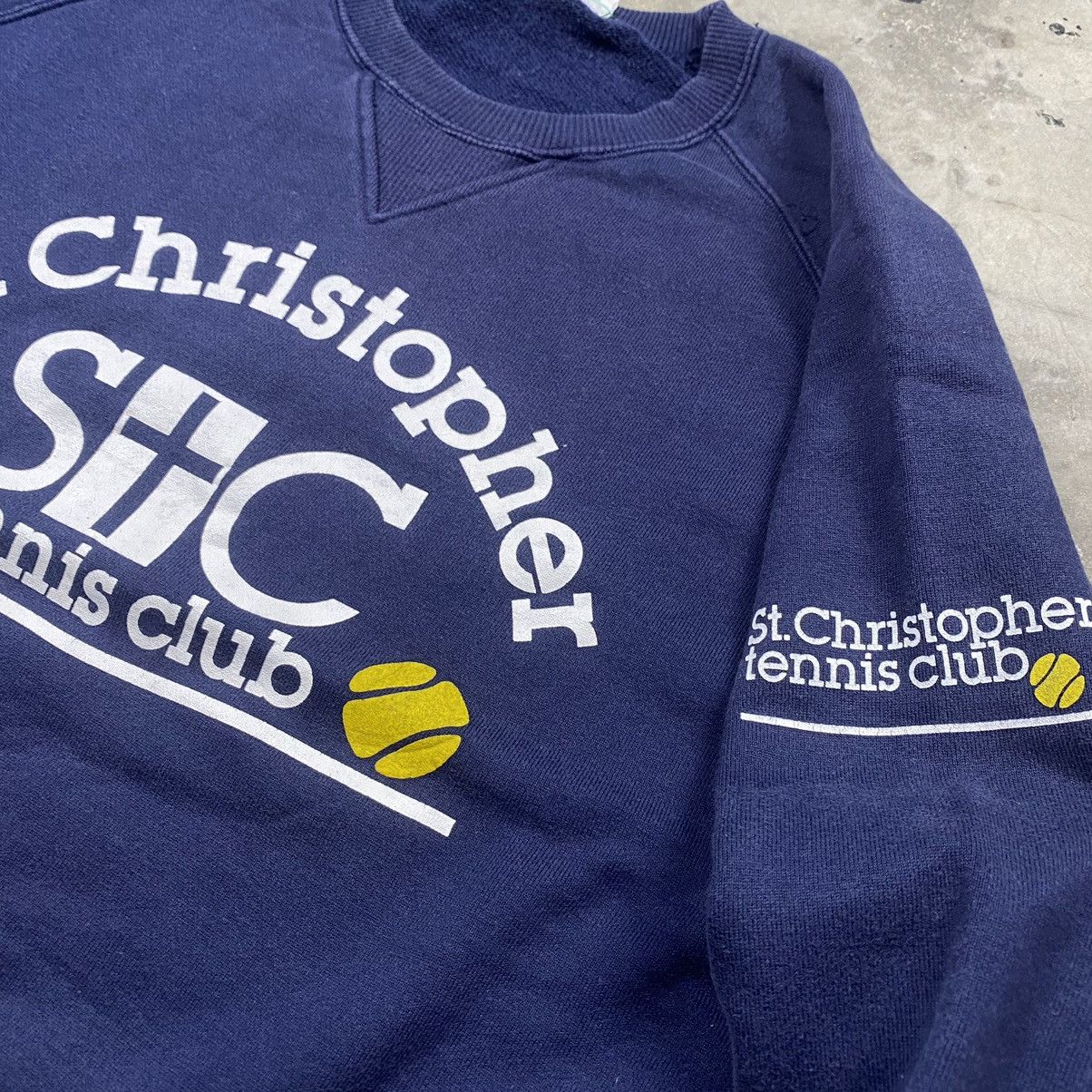 Sports Specialties × Vintage 90s Saint Christopher Tennis Club Boxy Crewneck Size US S / EU 44-46 / 1 - 4 Thumbnail