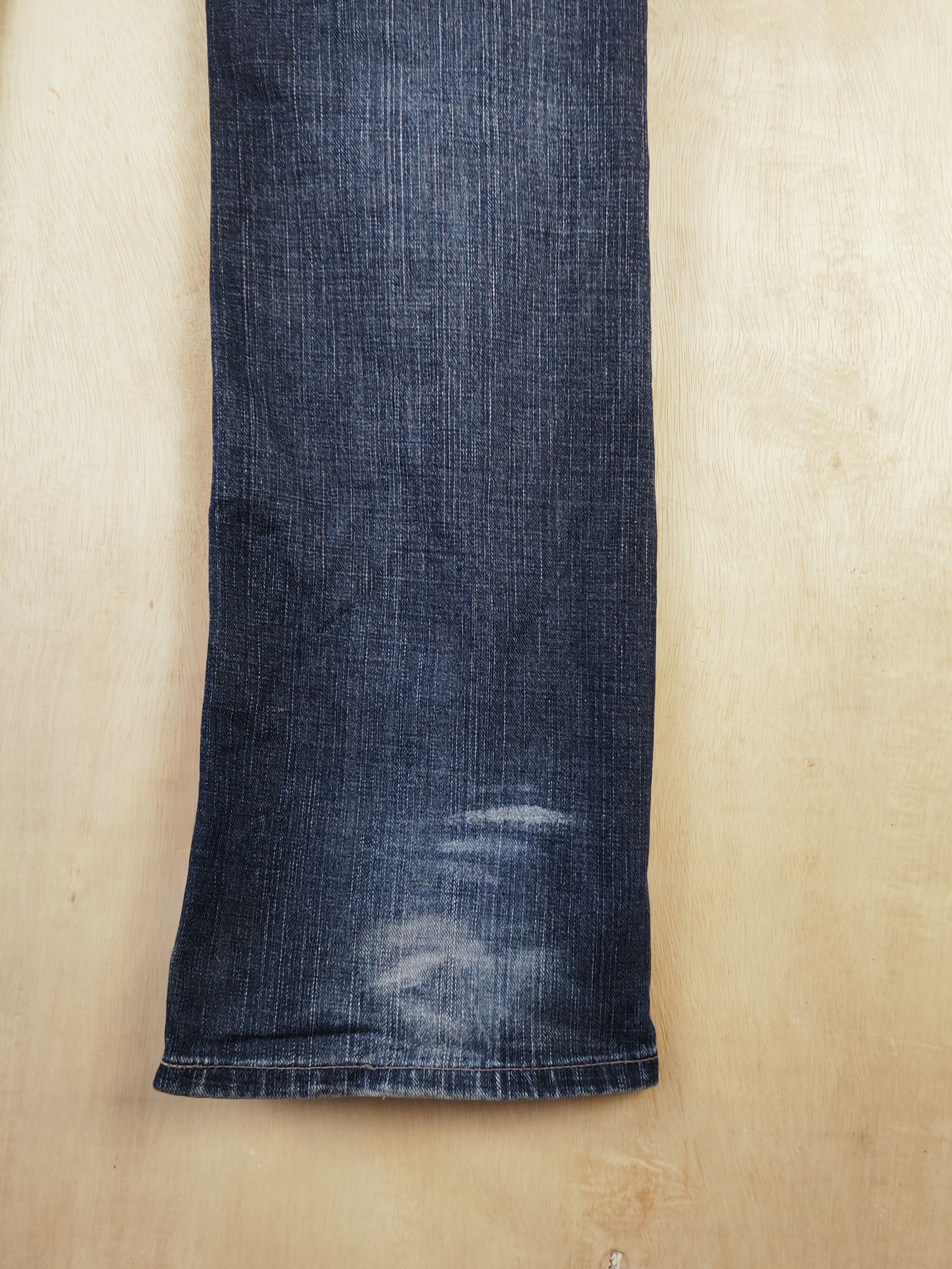 Edwin Edwin Dark Blue Distressed Ripped Jeans #S2673 Size US 35 - 14 Thumbnail