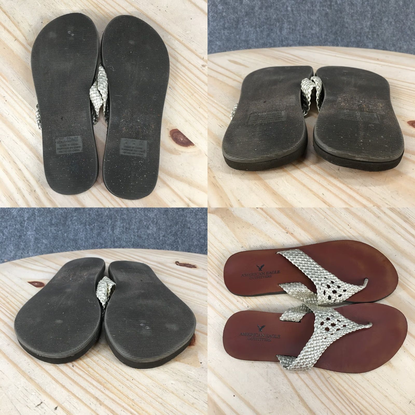 American Eagle Outfitters American Eagle Outfitters Sandals Womens 6 Thong Gold Wowen Toe-Post Casual Flat Size US 6 / IT 36 - 9 Thumbnail