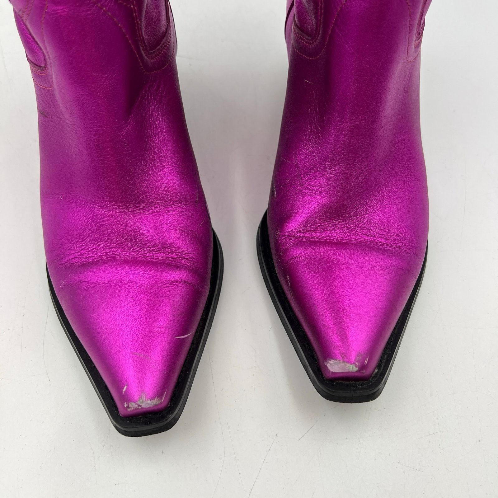 Jeffrey Campbell Jeffery Campbell Dagget Western Boot In Metallic Leather Size US 7 / IT 37 - 2 Thumbnail