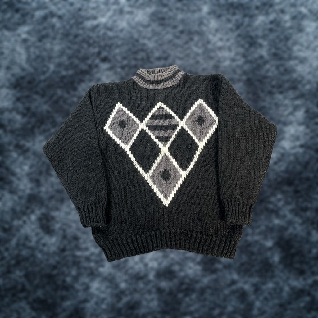 Vintage VINTAGE Forum Sweater Mens Medium Crew Neck Black Geometric Pattern 90s Pullover Knit Chunky-M Knit Acrylic M Regular Mens Size US M / EU 48-50 / 2 - 1 Thumbnail