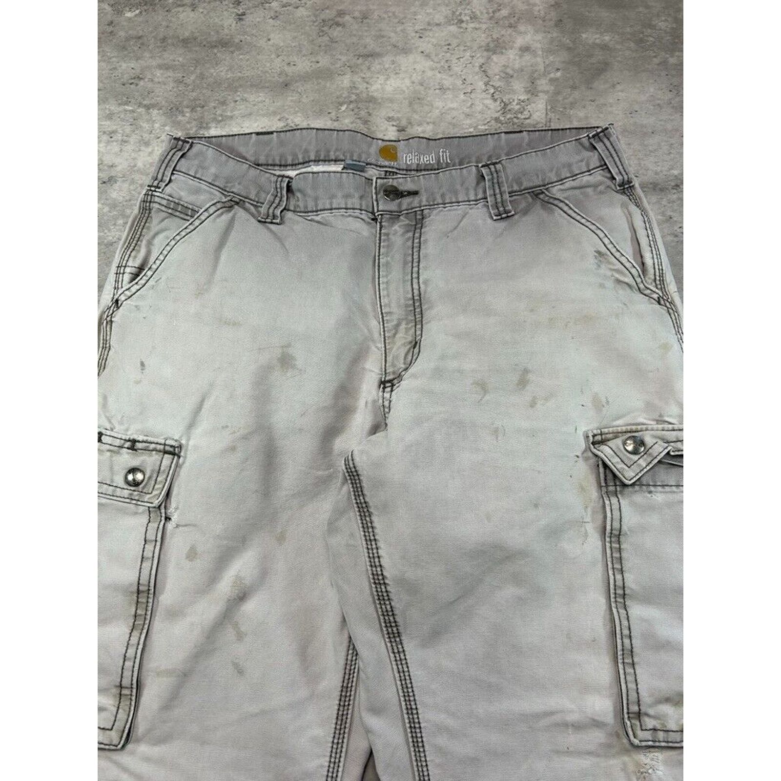 Carhartt Carhartt Relaxed Fit Canvas Workwear Cargo Pants Size 35 Size US 35 - 4 Thumbnail