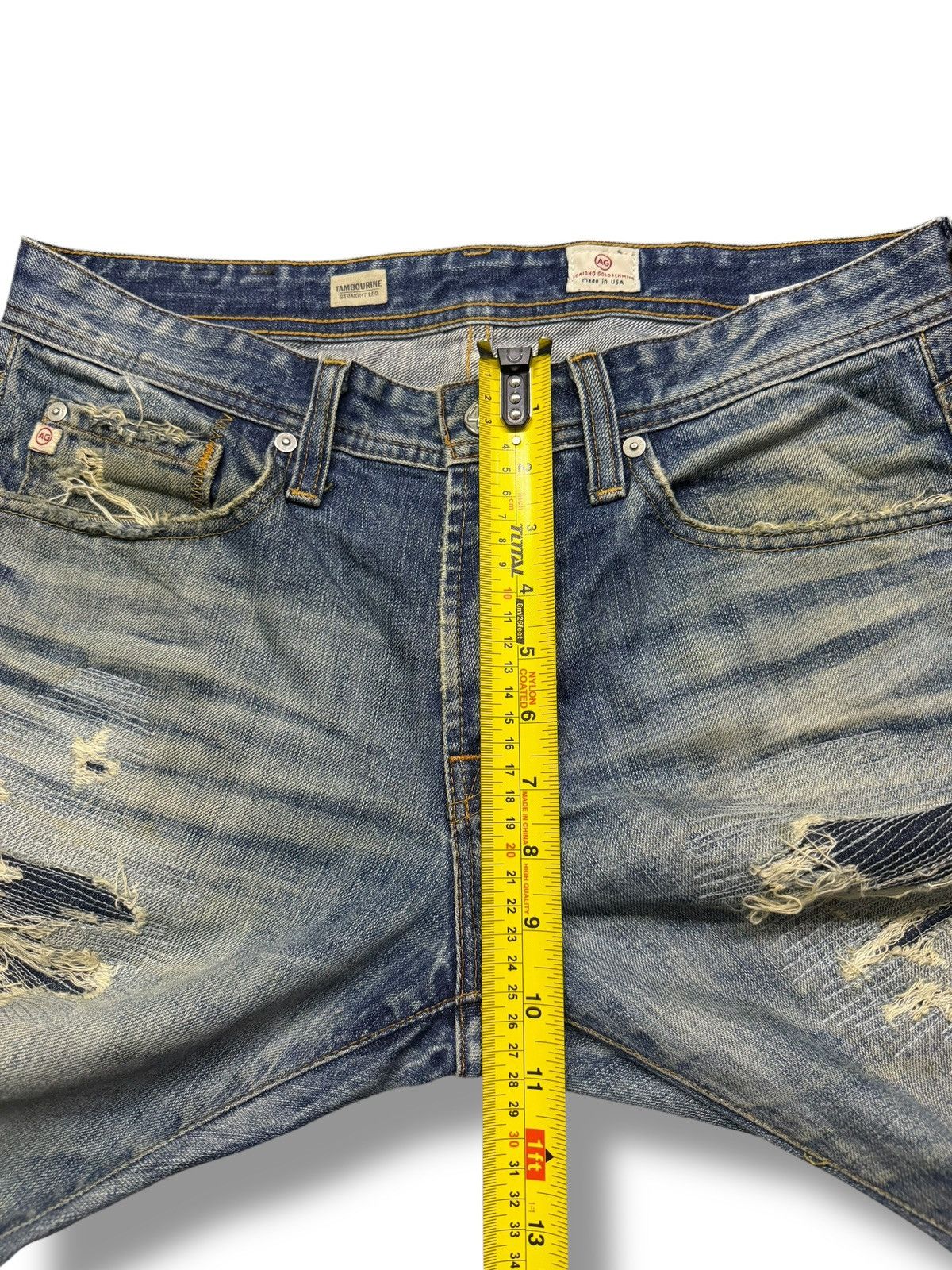 AG Adriano Goldschmied Vintage AG Adriano Goldschmied Destroyed Vintage Wash Denim Size US 33 - 14 Thumbnail