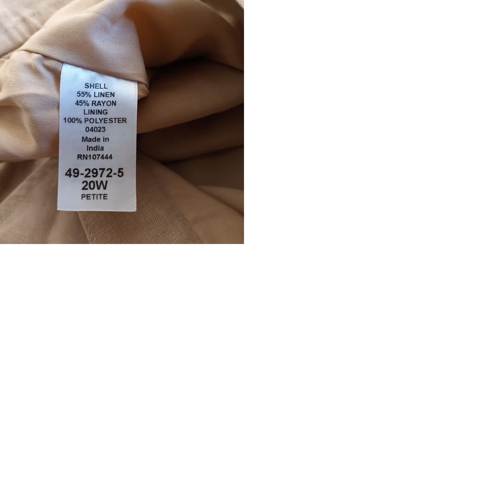 Vintage Jessica London Dress Pants Womens Plus Size 20WP Beige Linen Pleated Lined 40x28 Pants Womens Girls 40x28 Beige Linen Pleated Lined Pockets Size 27" / US 4 / IT 40 - 9 Thumbnail