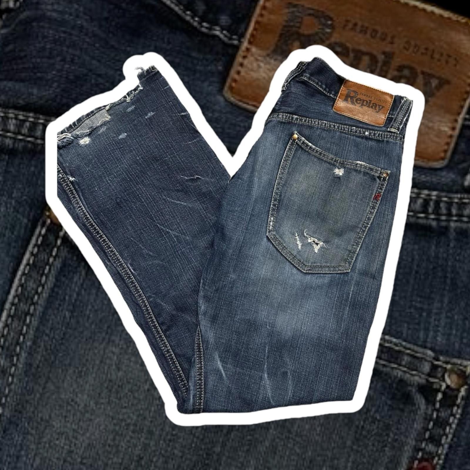 Replay Distressed Denim Jeans - Size 33/34