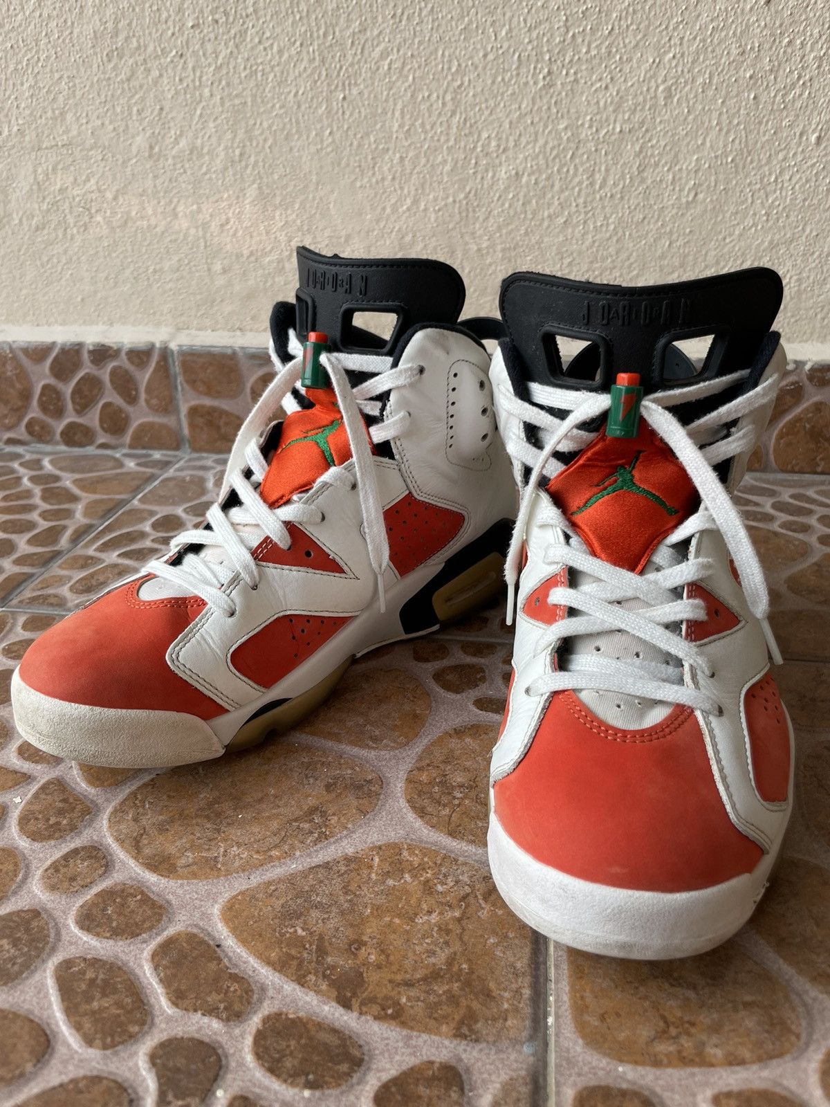 image of Nike Air Jordan 6 Gatorade ‘Like Mike’ Shoes in Orange/White, Men's (Size 9)