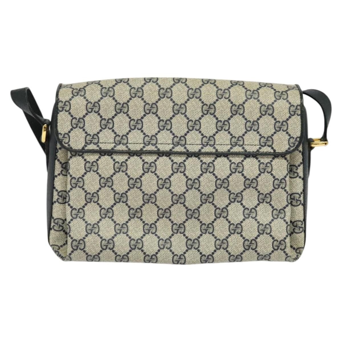Gucci GUCCI GG Supreme Sherry Line Shoulder Bag Pvc Navy Gold 904 Size ONE SIZE - 3 Thumbnail