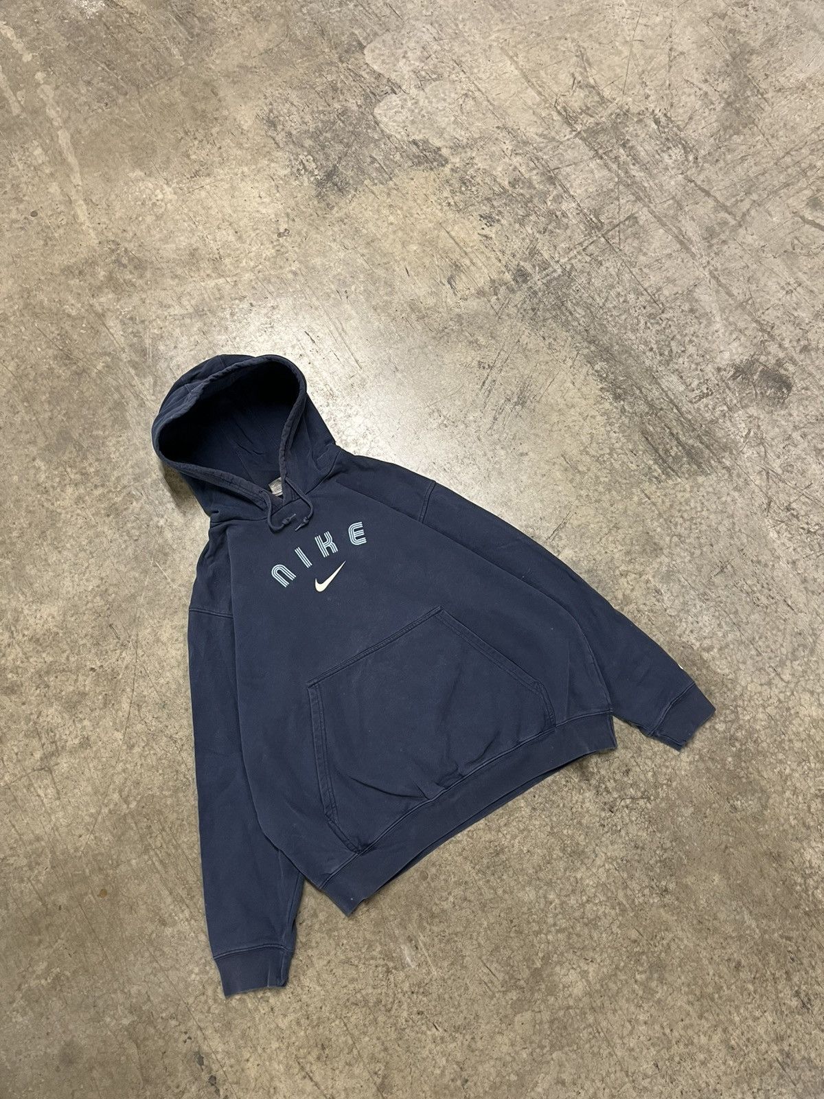Nike × Vintage Nike center check spell out hoodie boxy fit vintage rare Size US XL / EU 56 / 4 - 2 Thumbnail
